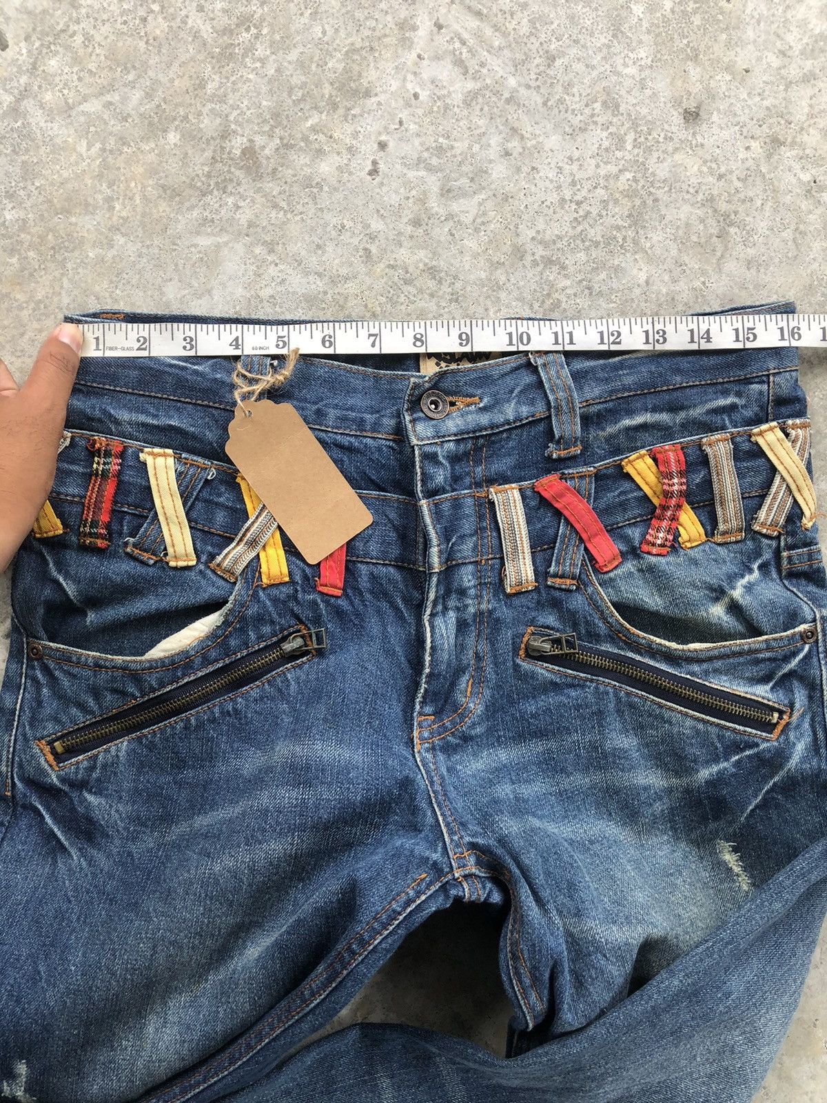 Japanese Brand Japanese Nylaus Flared Jeans Double Waist Distressed Jeans Size US 32 / EU 48 - 16 Thumbnail