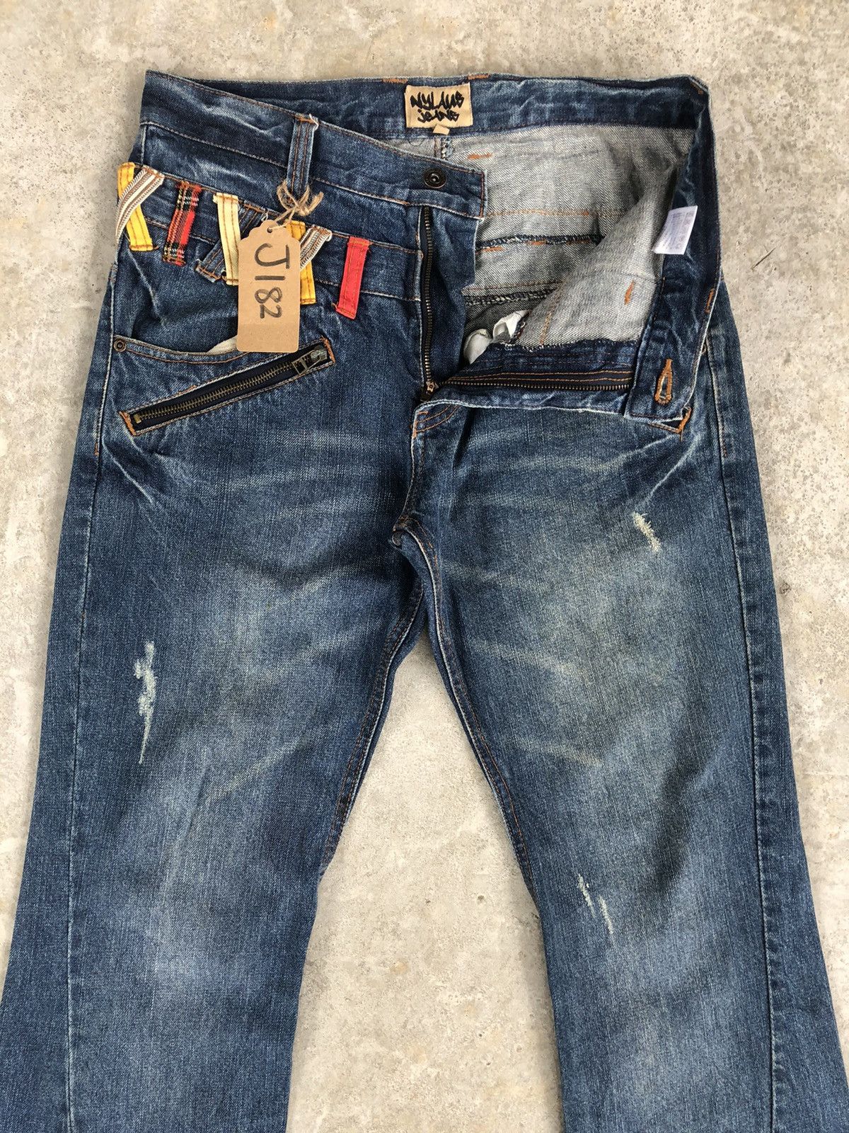 Japanese Brand Japanese Nylaus Flared Jeans Double Waist Distressed Jeans Size US 32 / EU 48 - 3 Thumbnail