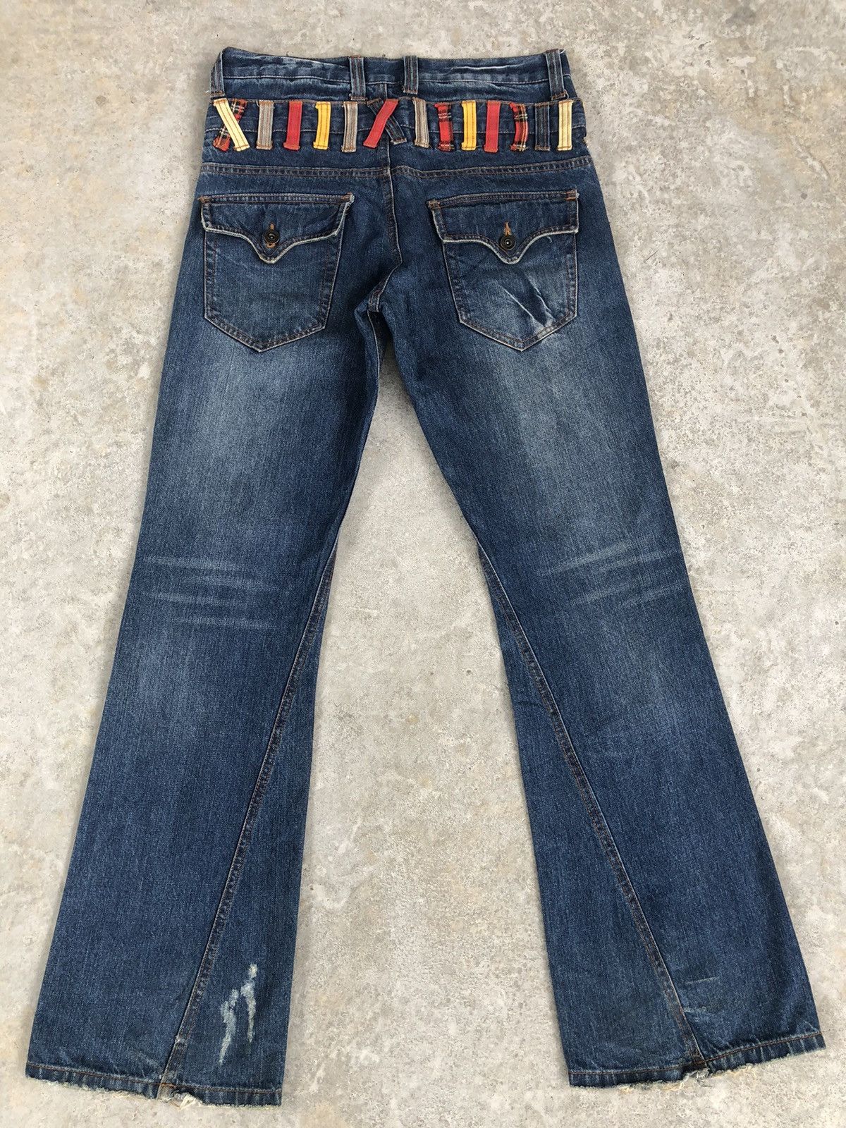 Japanese Brand Japanese Nylaus Flared Jeans Double Waist Distressed Jeans Size US 32 / EU 48 - 2 Thumbnail