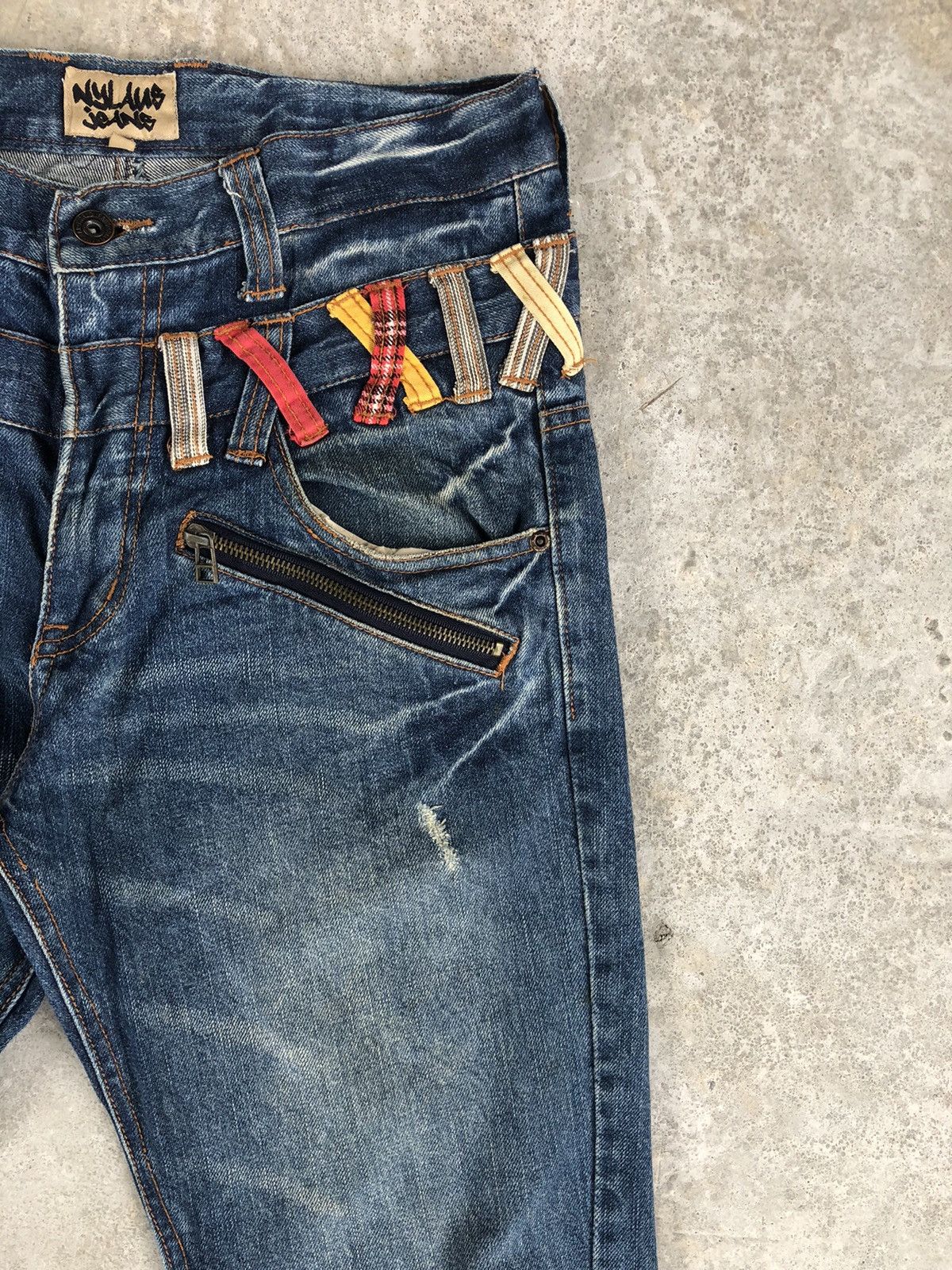 Japanese Brand Japanese Nylaus Flared Jeans Double Waist Distressed Jeans Size US 32 / EU 48 - 5 Thumbnail