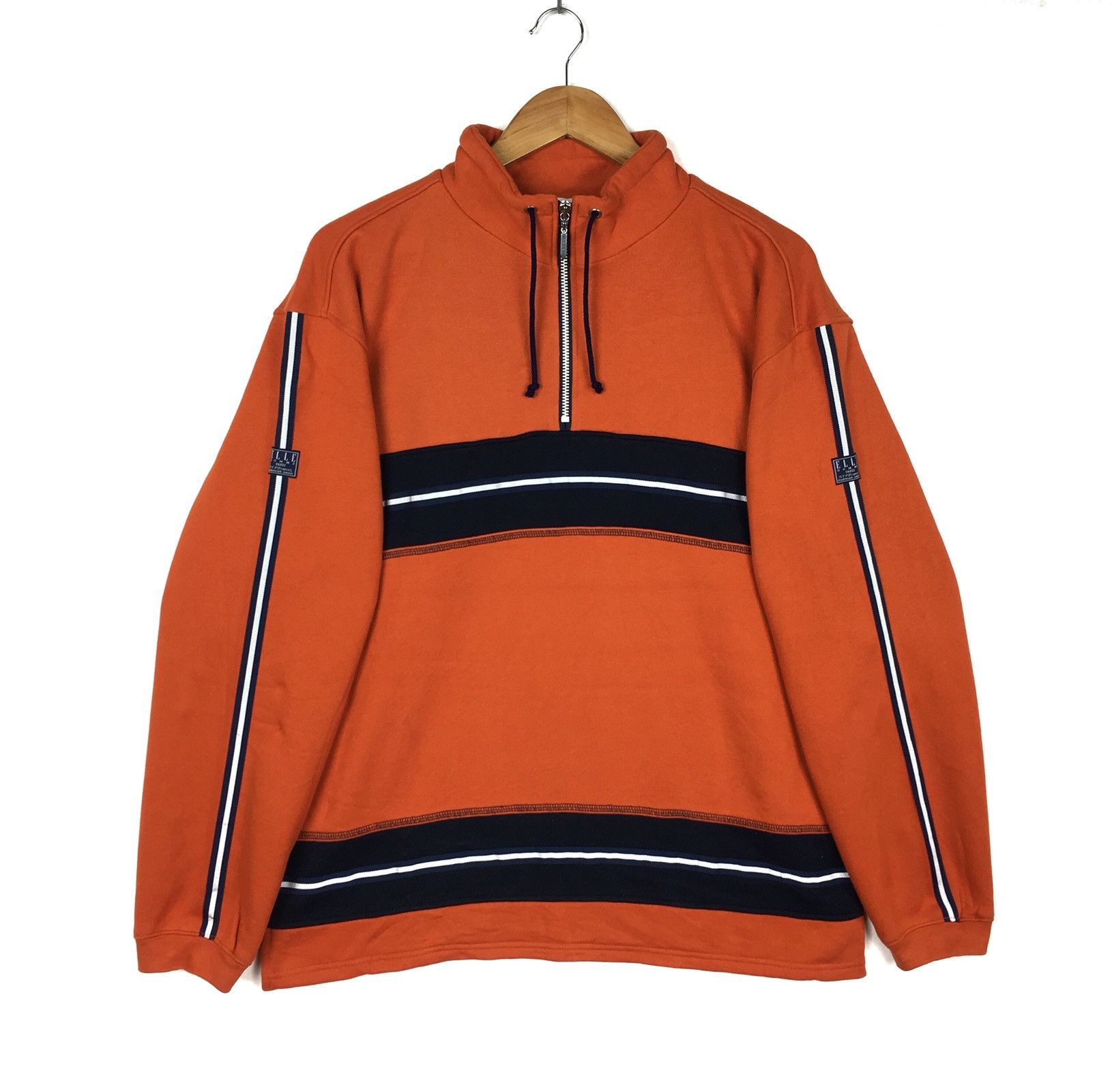 Vintage Deadstock!!! ELLE HOMME Paris Stripes Pullover Sweatshirt Size M / US 6-8 / IT 42-44 - 1 Thumbnail