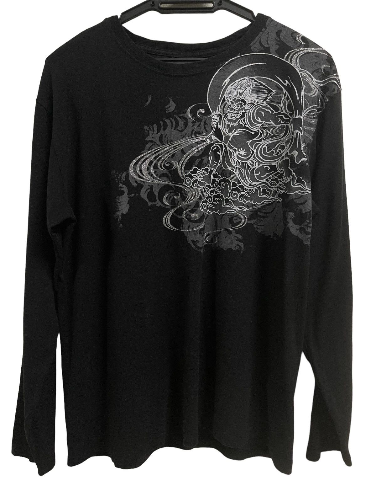 image of Vintage Japanese Bullet Noise Big Print Dragon Tee in Black, Men's (Size Large)