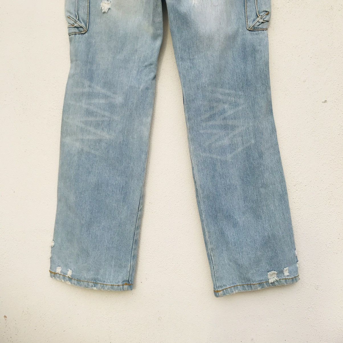 Japan Blue × Japanese Brand Blue Moon Blue multicolor embroidered distressed denim Size US 29 - 13 Thumbnail