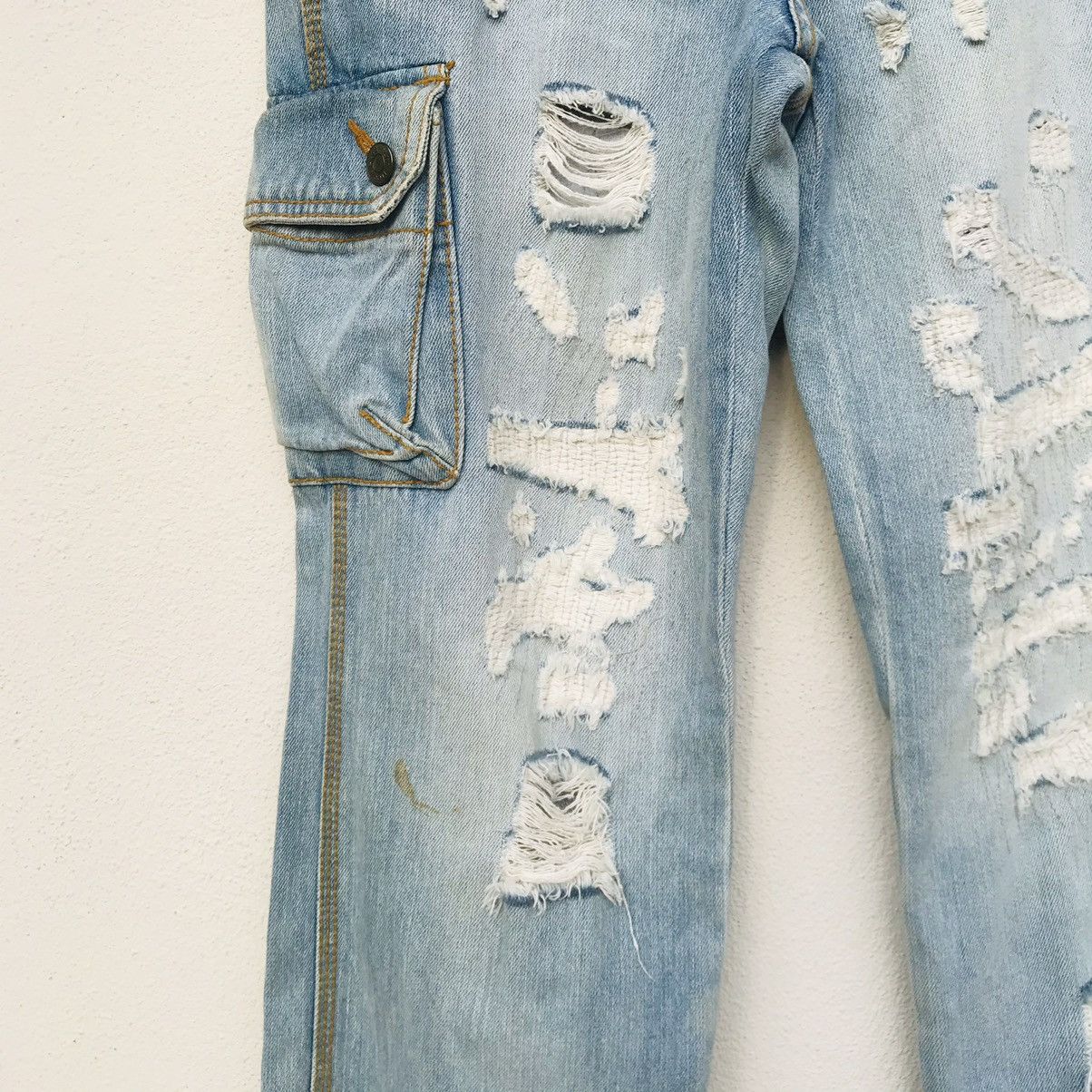 Japan Blue × Japanese Brand Blue Moon Blue multicolor embroidered distressed denim Size US 29 - 7 Thumbnail