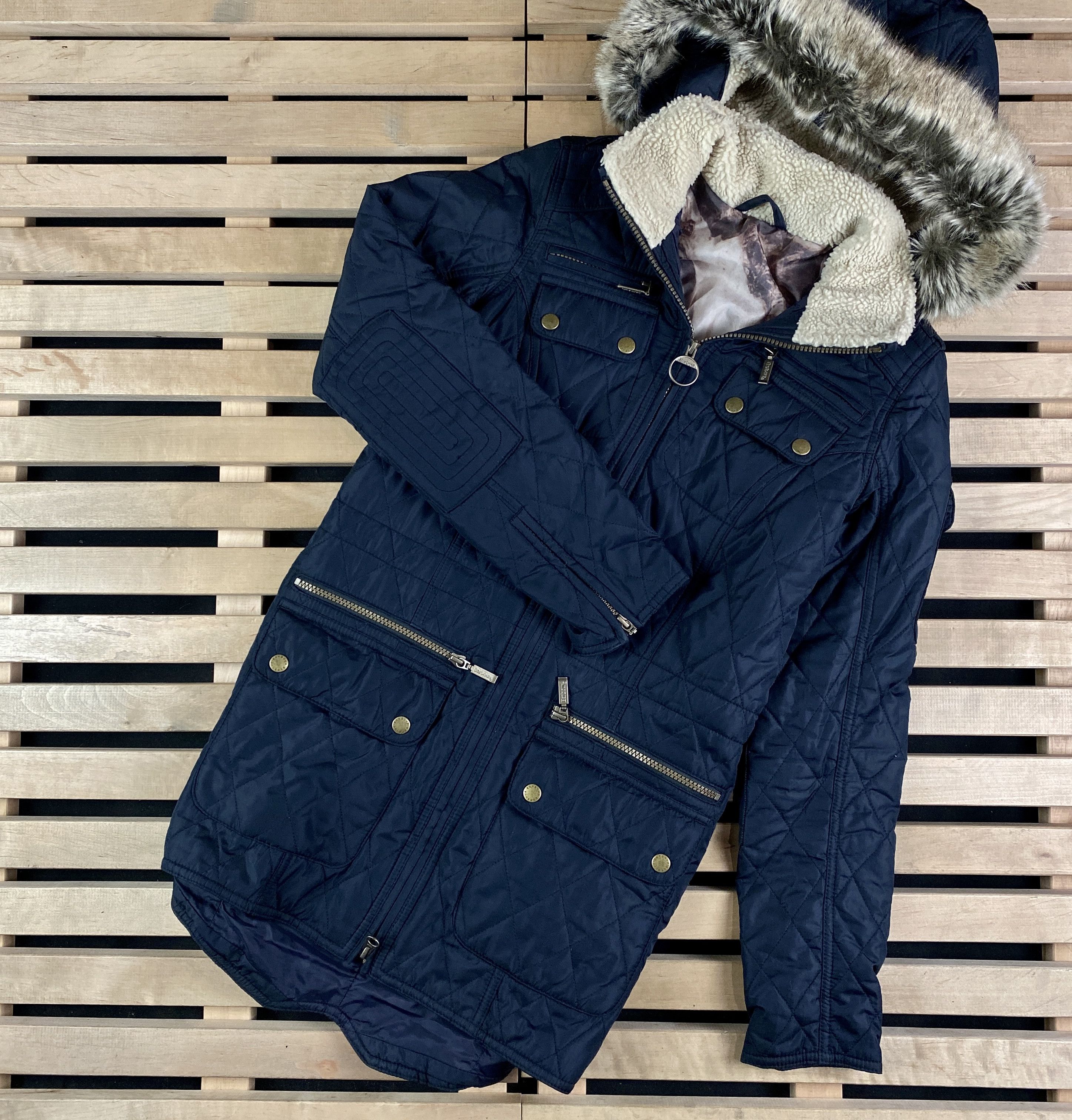 Womens Quilted Parka Jacket Barbour International Size US