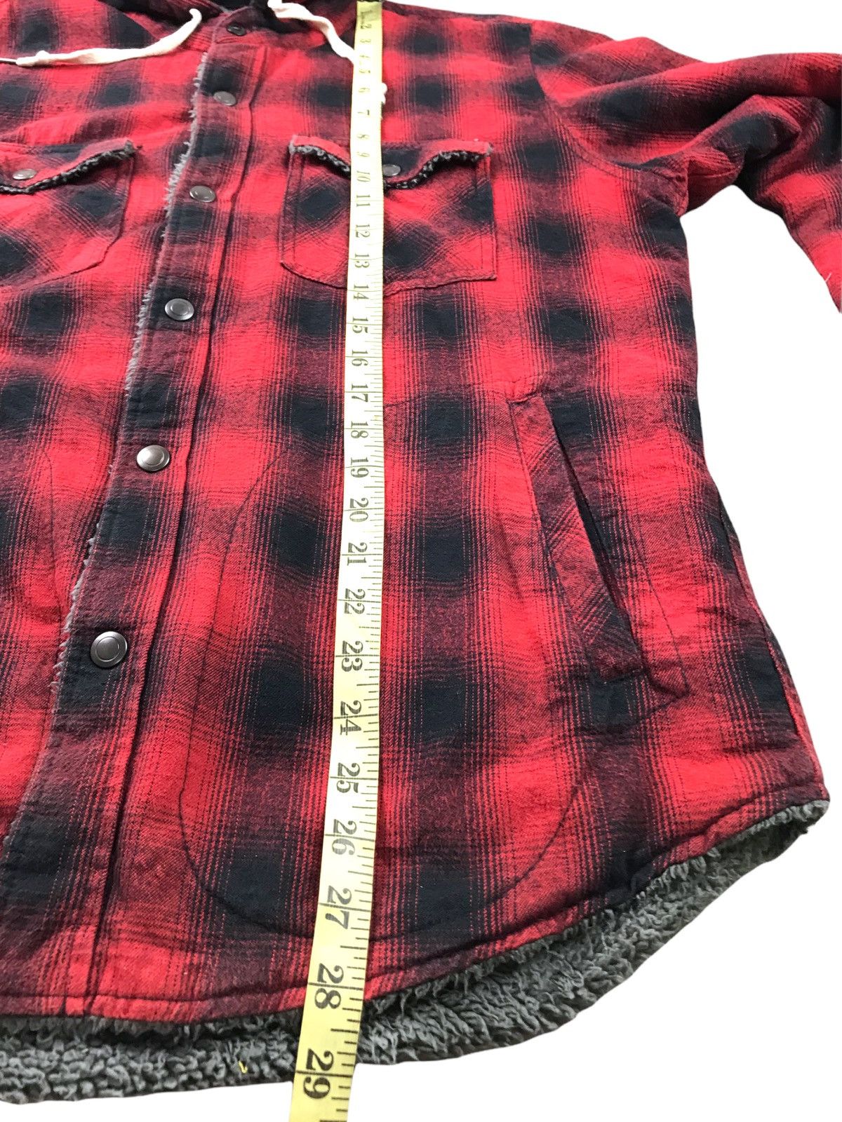 Japanese Brand BACK NUMBER Flannel Button Up Sherpa Hoodie Fleece Flannel Size US L / EU 52-54 / 3 - 10 Thumbnail