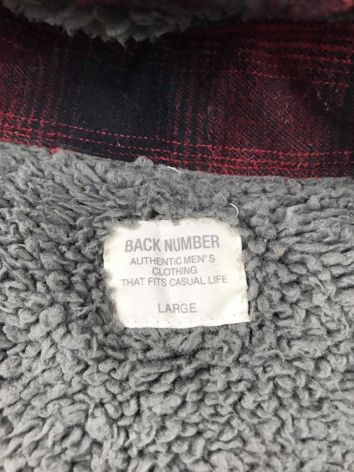 Japanese Brand BACK NUMBER Flannel Button Up Sherpa Hoodie Fleece Flannel Size US L / EU 52-54 / 3 - 5 Thumbnail