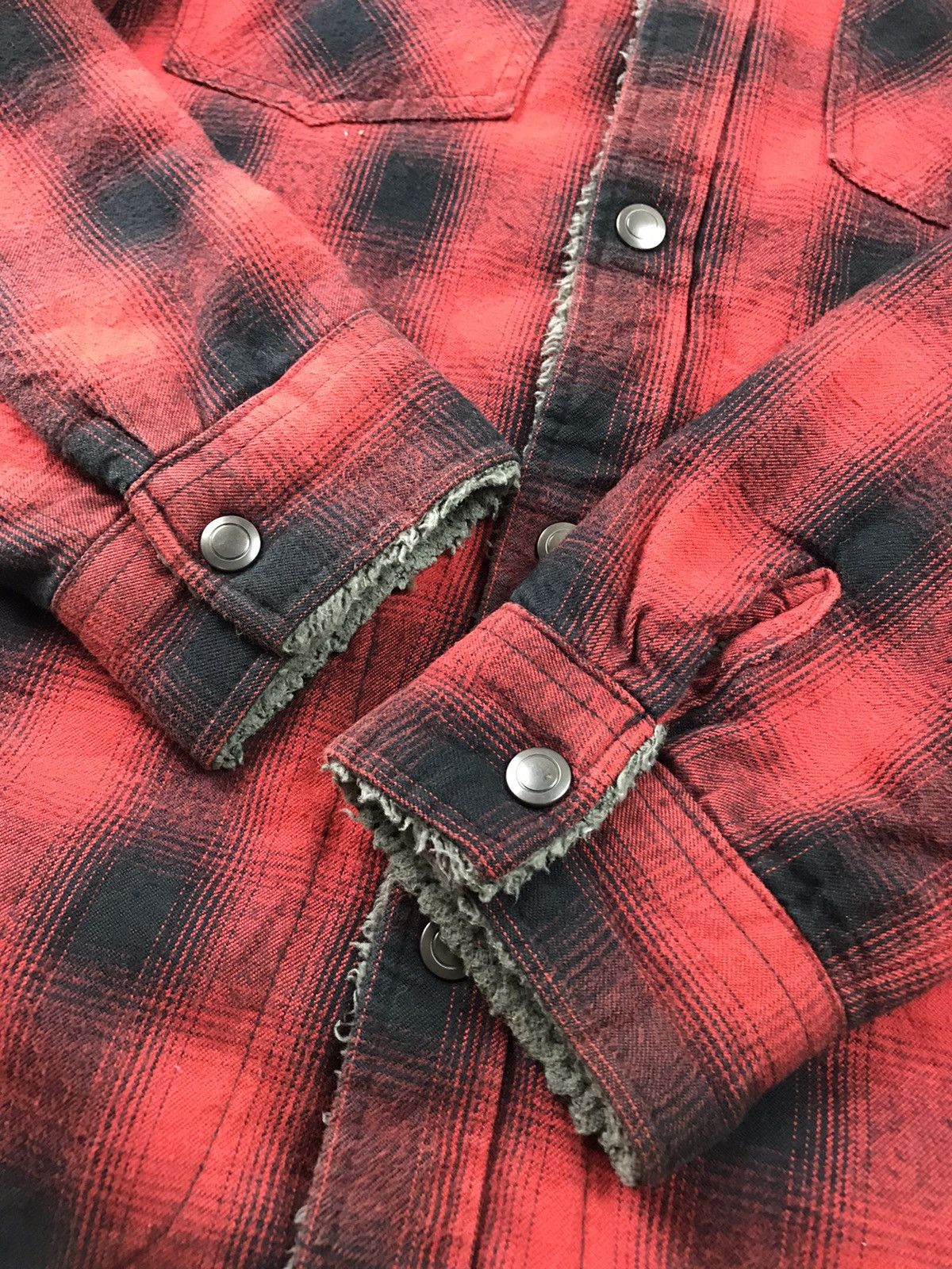 Japanese Brand BACK NUMBER Flannel Button Up Sherpa Hoodie Fleece Flannel Size US L / EU 52-54 / 3 - 8 Thumbnail