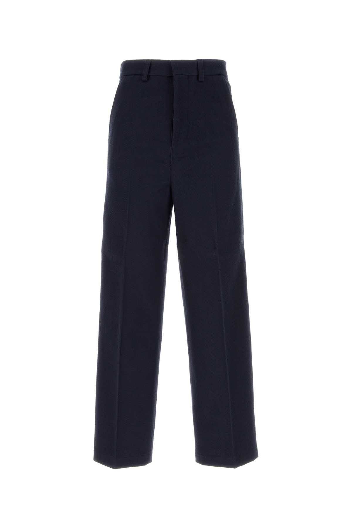 Midnight Blue Cotton Wide-Leg Pant