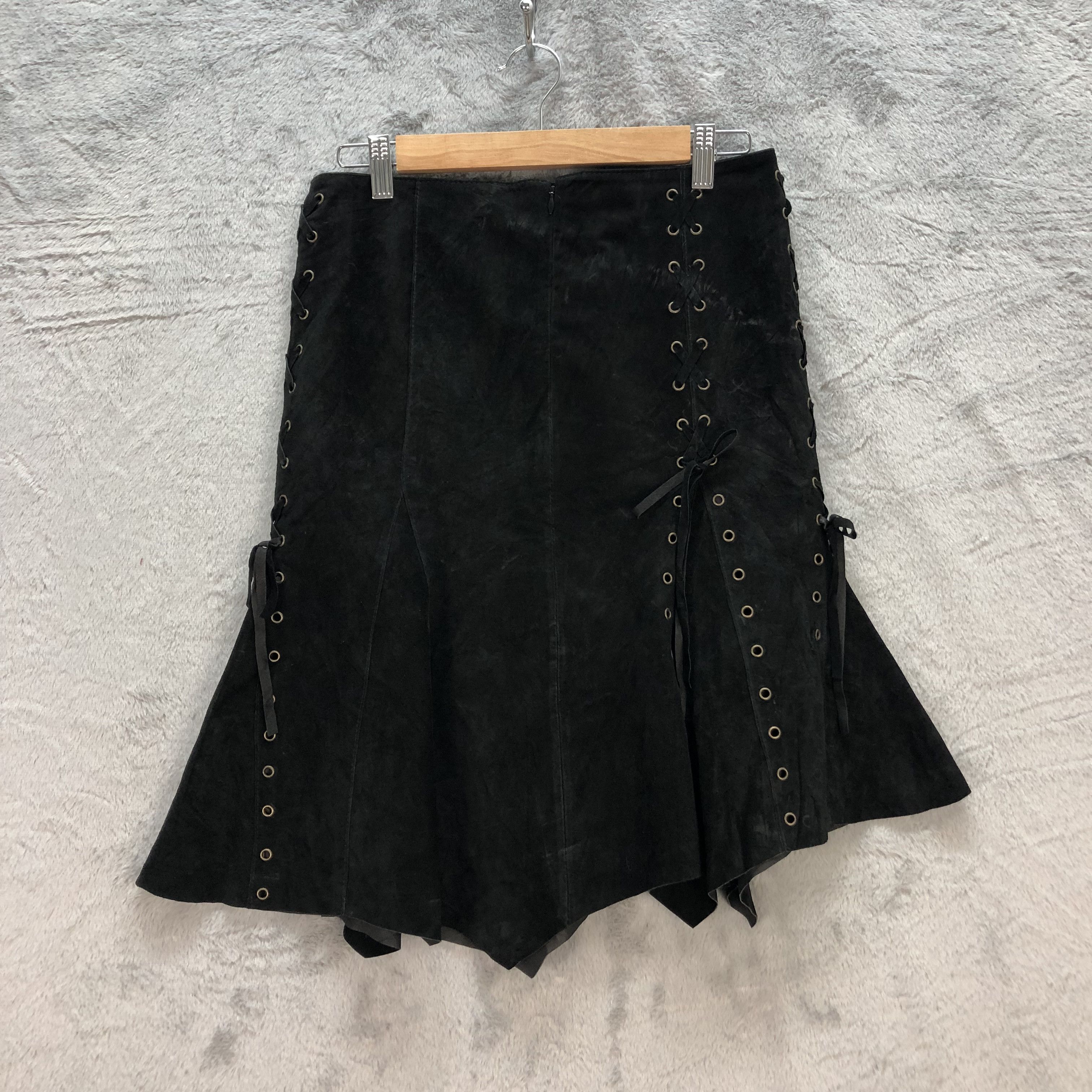 Japanese Brand VINTAGE SCOT CLUB PIG SKIN MINI SKIRT #6699-80 Size 29" - 6 Thumbnail