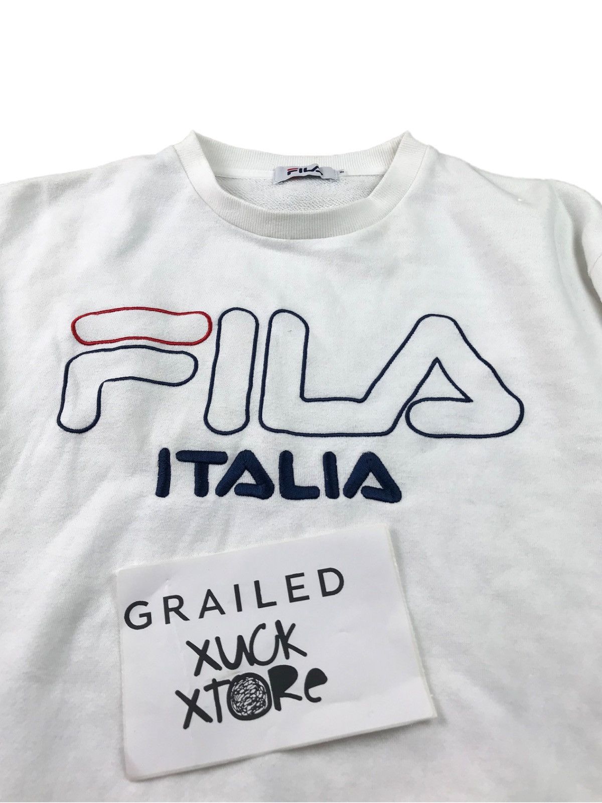Fila 🔥BEST OFFER🔥Fila Italia Jumper White Sweatshirt Medium Size US M / EU 48-50 / 2 - 13 Thumbnail