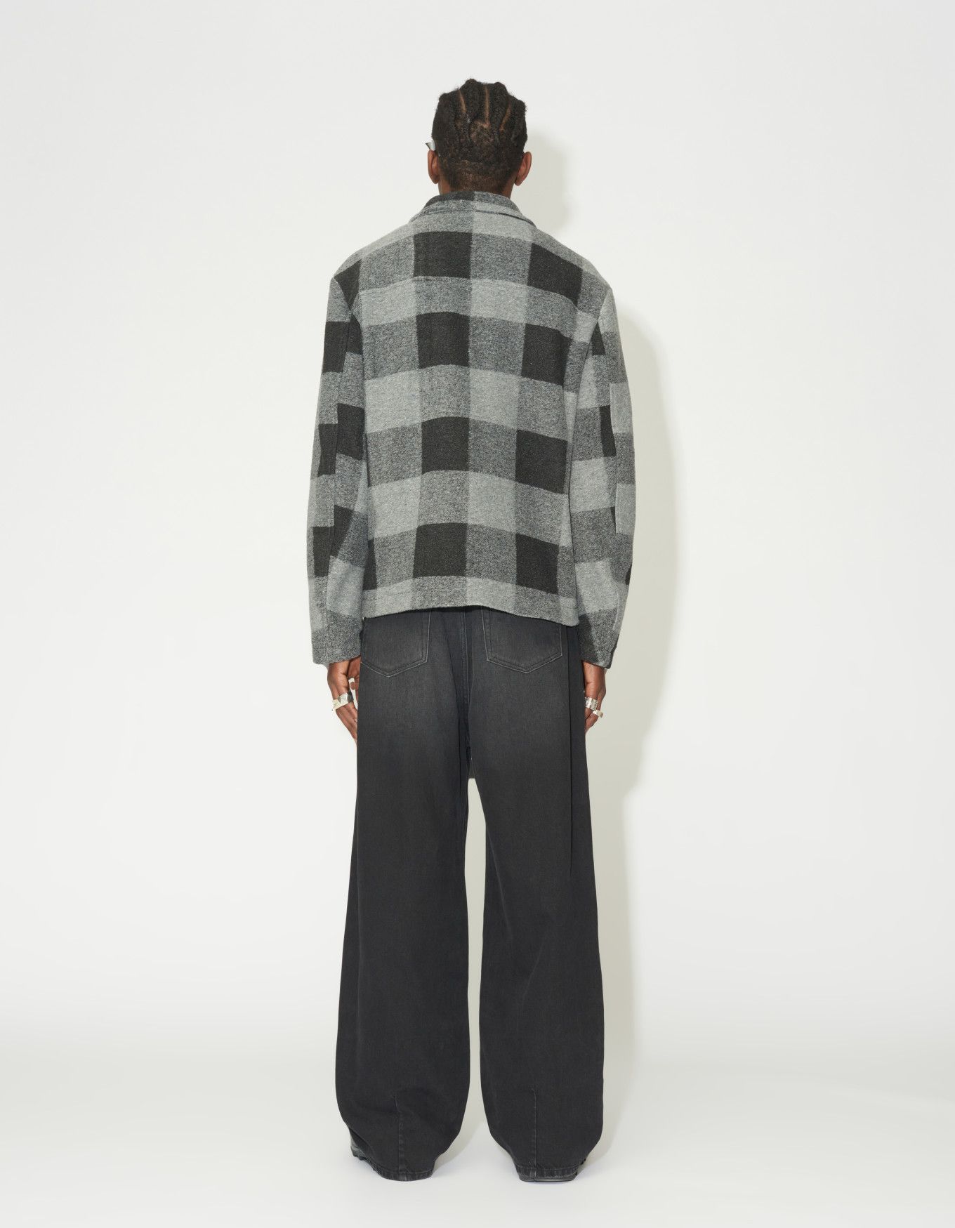 Acne Studios $810 - 50/L - Zip Boxy Jacket - Black/Grey Check Size US L / EU 52-54 / 3 - 2 Thumbnail