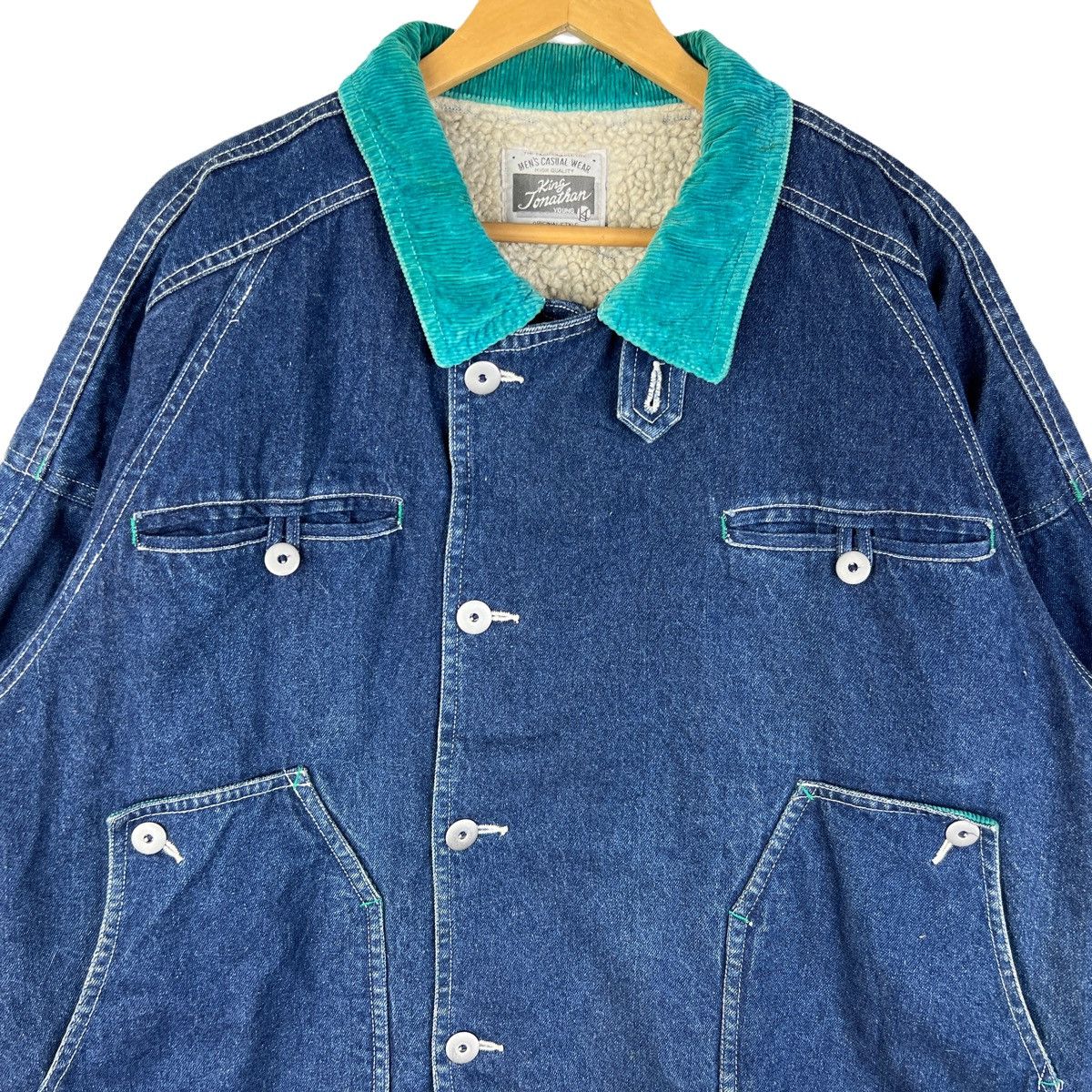 Indigo Vintage King Jonathan Denim Jacket Workwear Indigo Sherpa Size US XL / EU 56 / 4 - 3 Thumbnail
