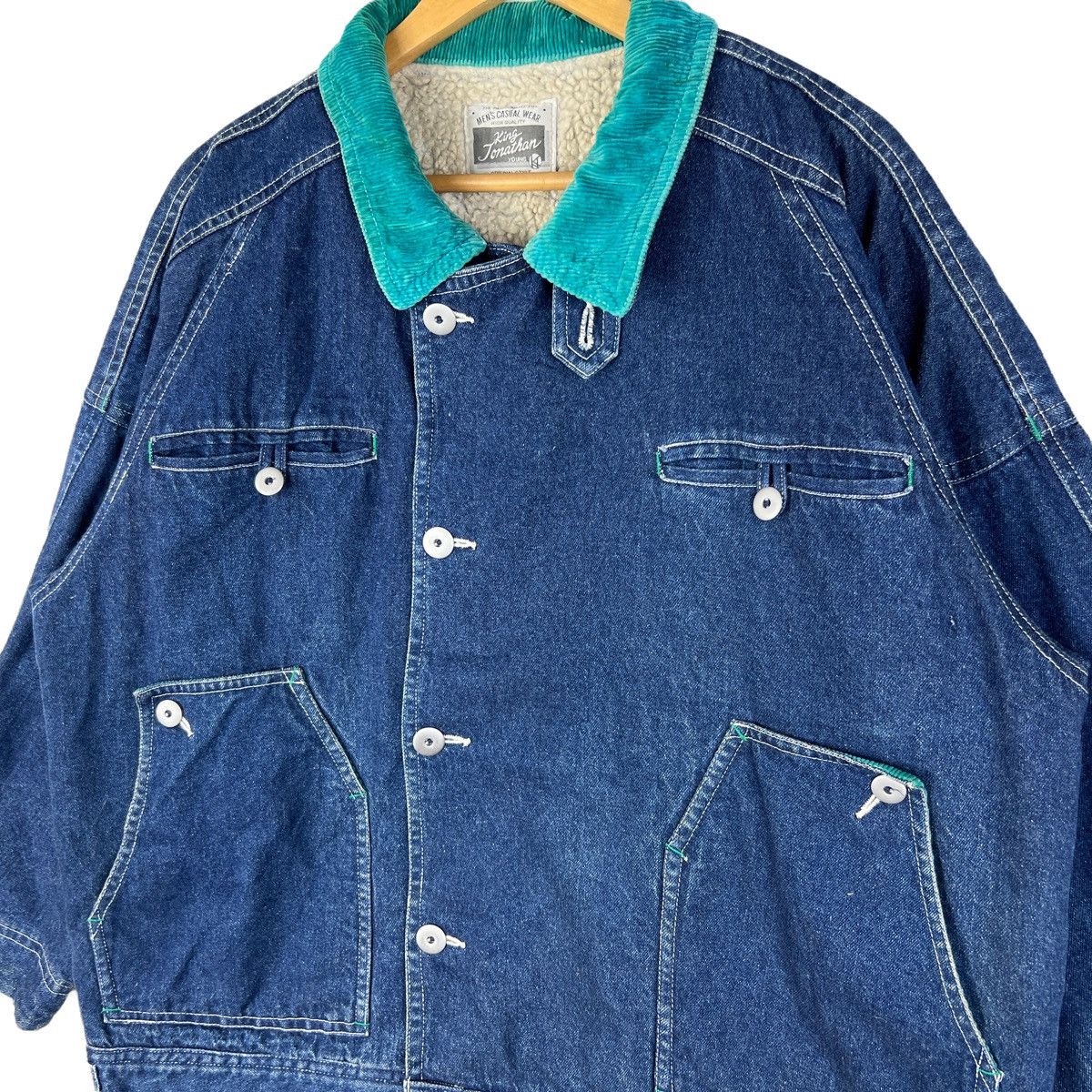 Indigo Vintage King Jonathan Denim Jacket Workwear Indigo Sherpa Size US XL / EU 56 / 4 - 2 Thumbnail