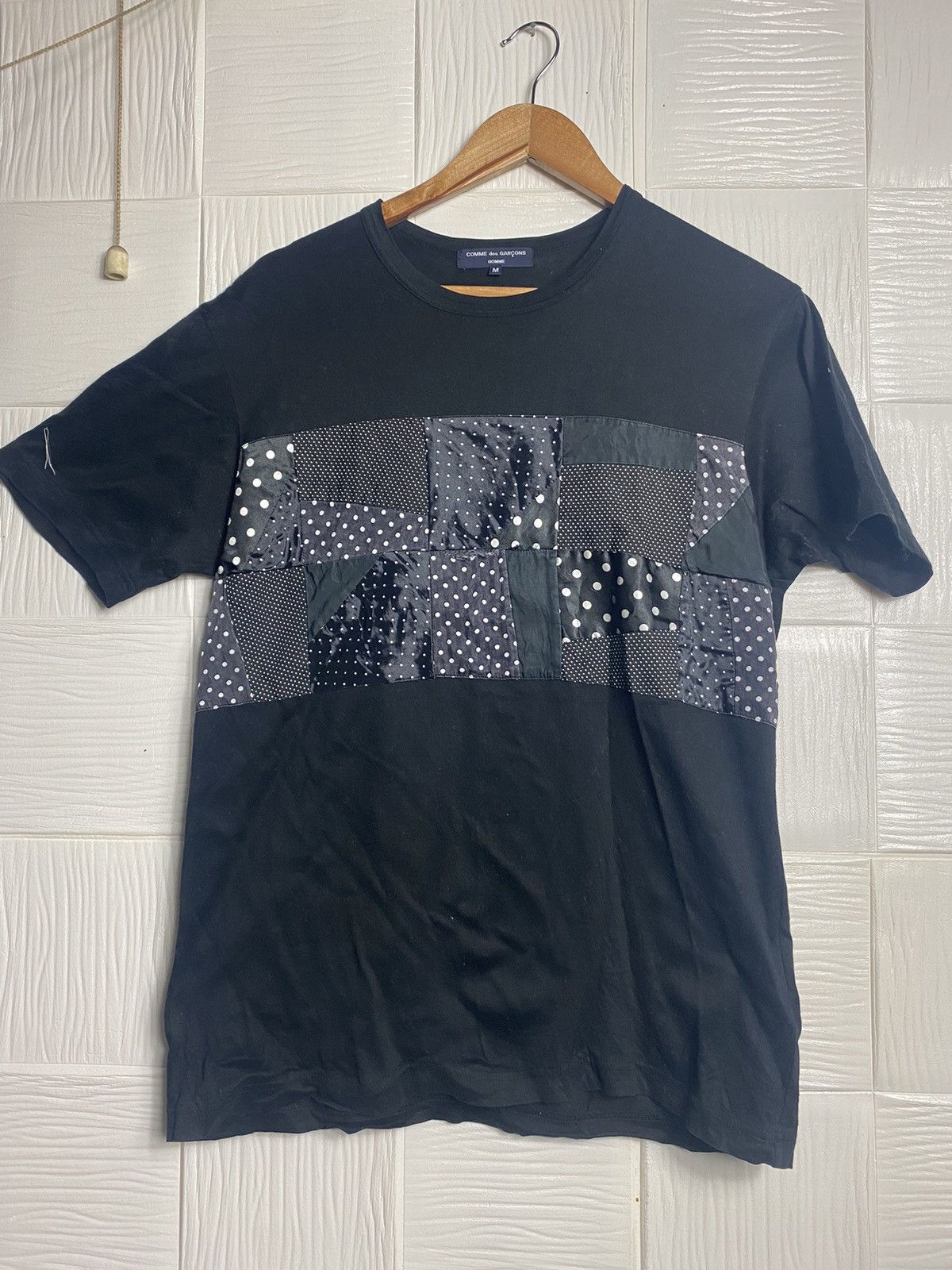 Comme des Garçons Homme Patchwork Polka Dot Tee - Size M