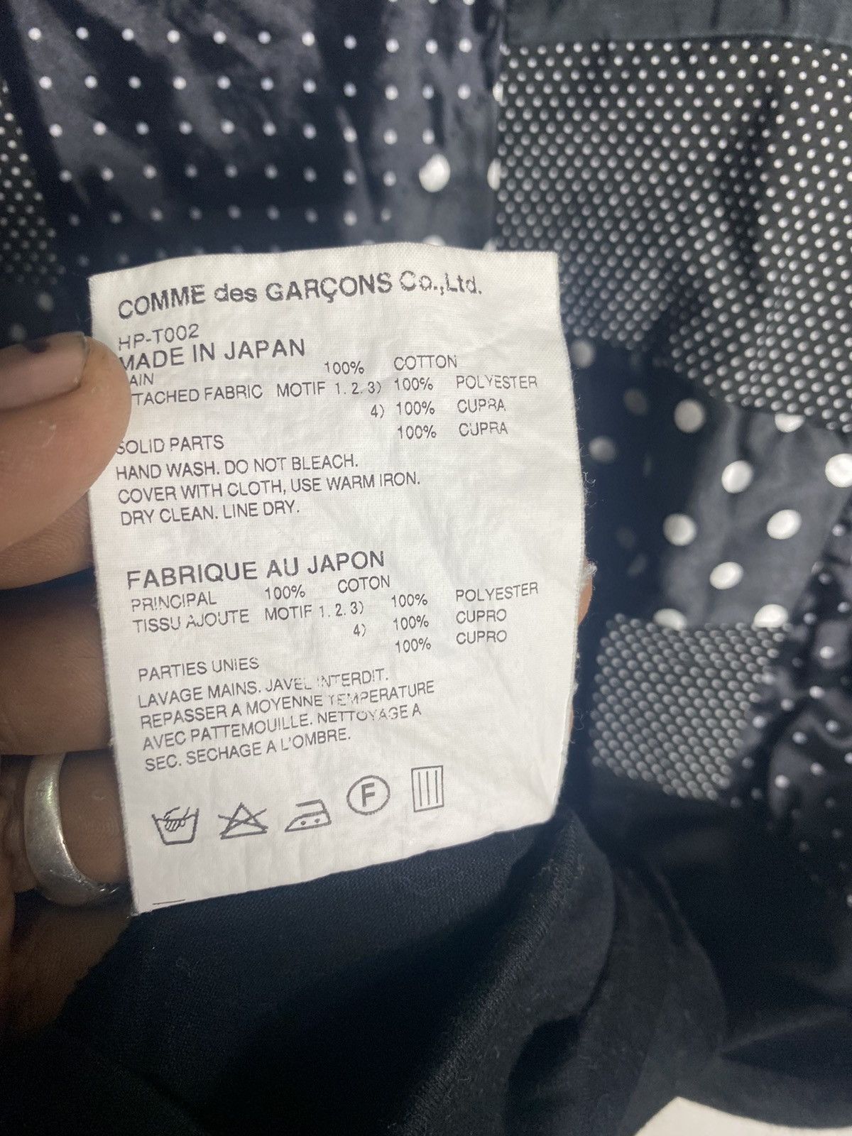 Comme des Garcons Homme Comme des Garçons Homme Patchwork Polka Dot Tee - Size M Size US M / EU 48-50 / 2 - 6 Thumbnail