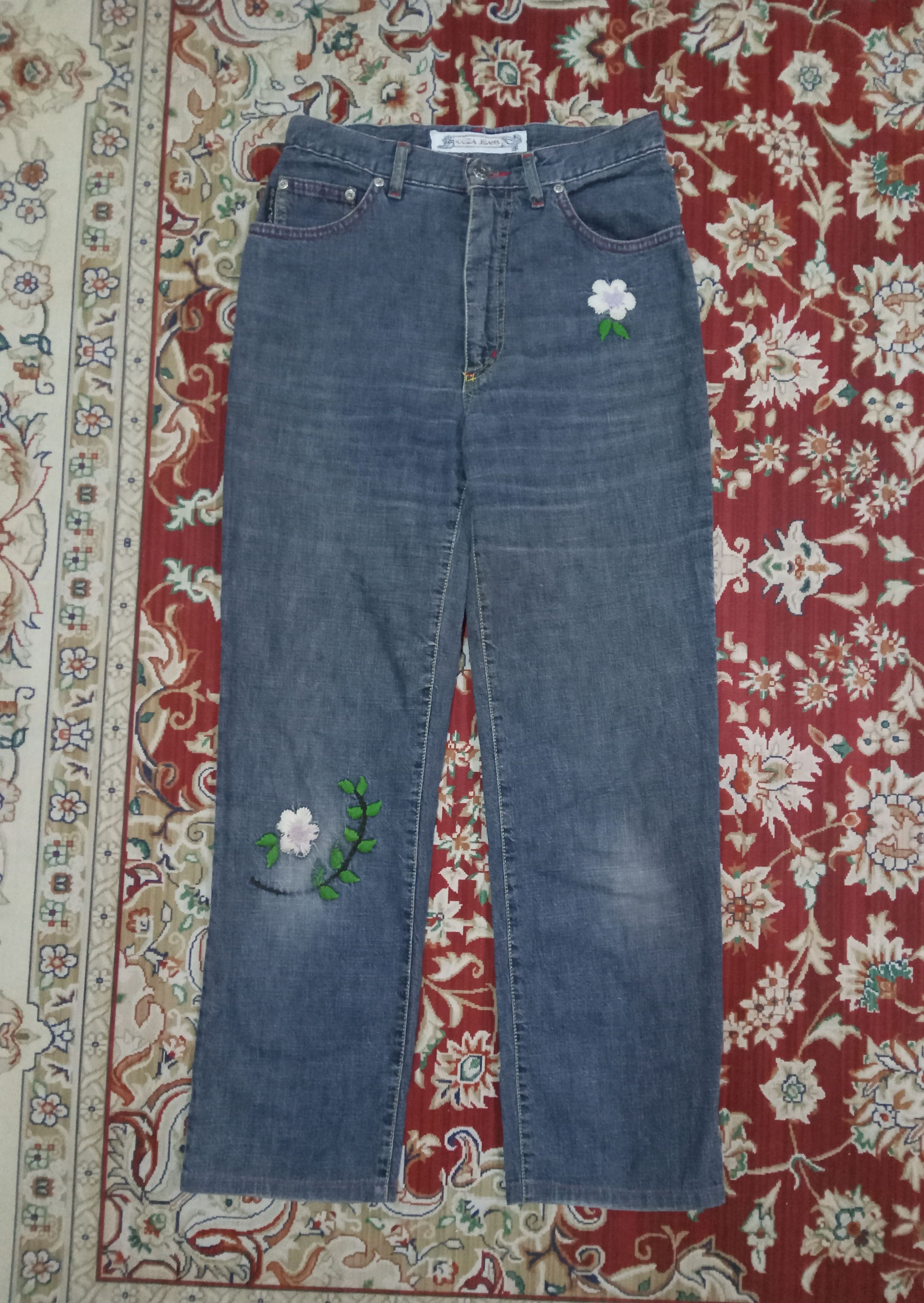 Vintage Krizia Flowers Emboidered Jeans