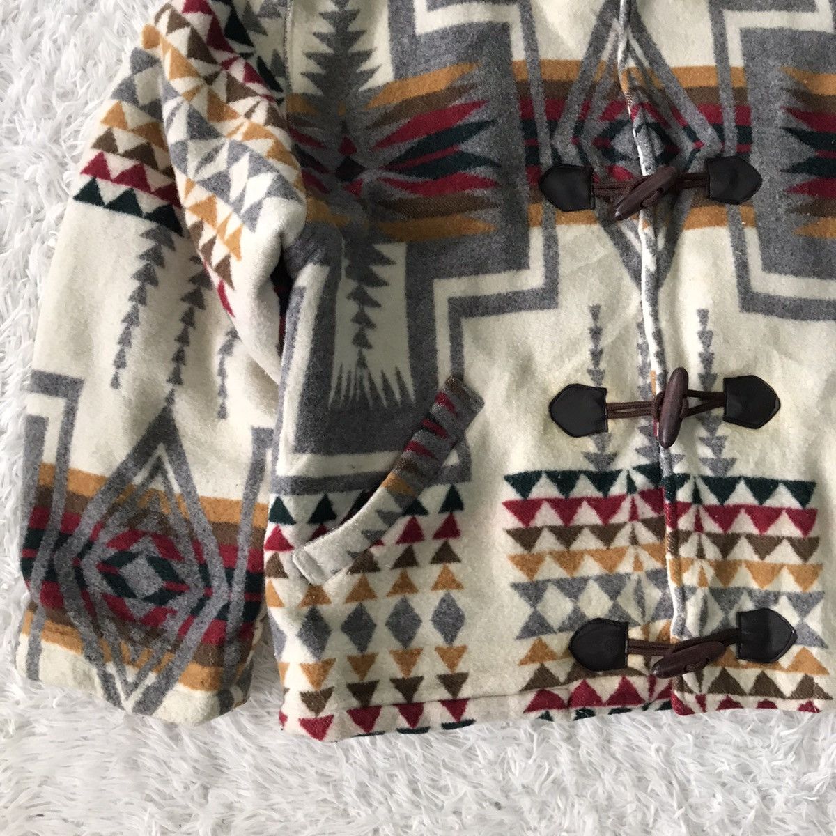 Japanese Brand × Native 💥Cozy Native Navajo Style Duffle Coat Hoodie B Spare Size US L / EU 52-54 / 3 - 7 Thumbnail