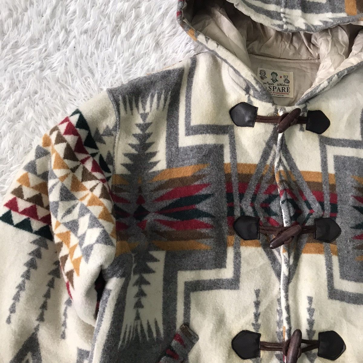 Japanese Brand × Native 💥Cozy Native Navajo Style Duffle Coat Hoodie B Spare Size US L / EU 52-54 / 3 - 10 Thumbnail