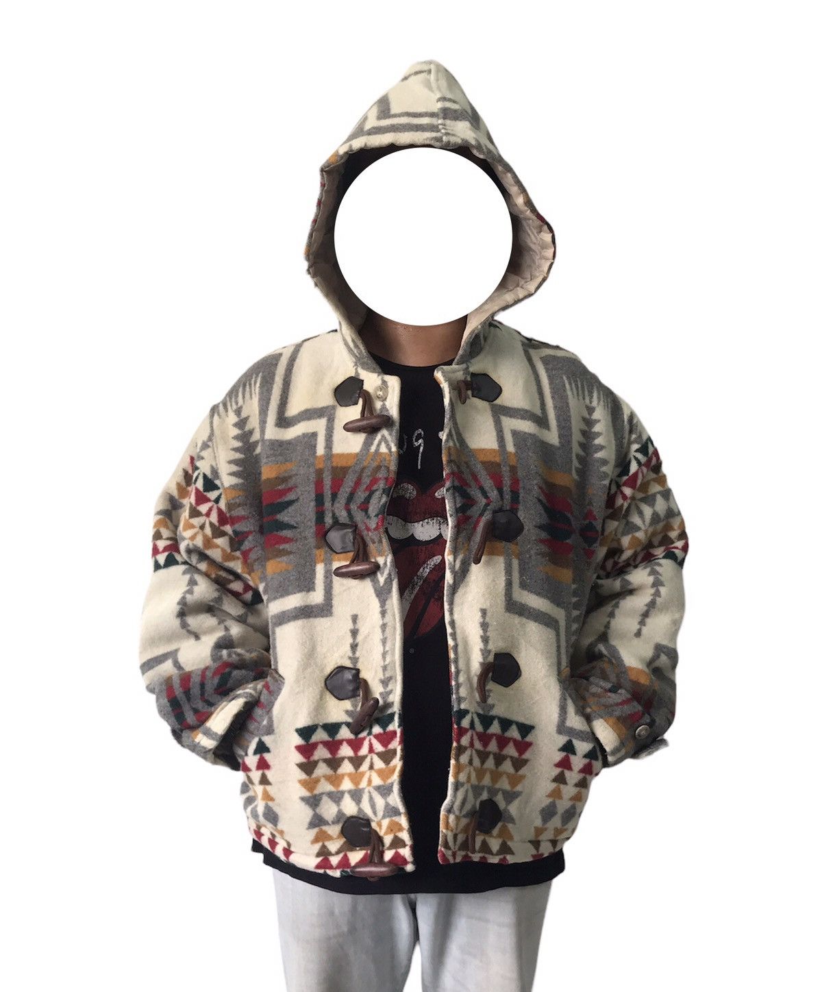 Japanese Brand × Native 💥Cozy Native Navajo Style Duffle Coat Hoodie B Spare Size US L / EU 52-54 / 3 - 2 Thumbnail