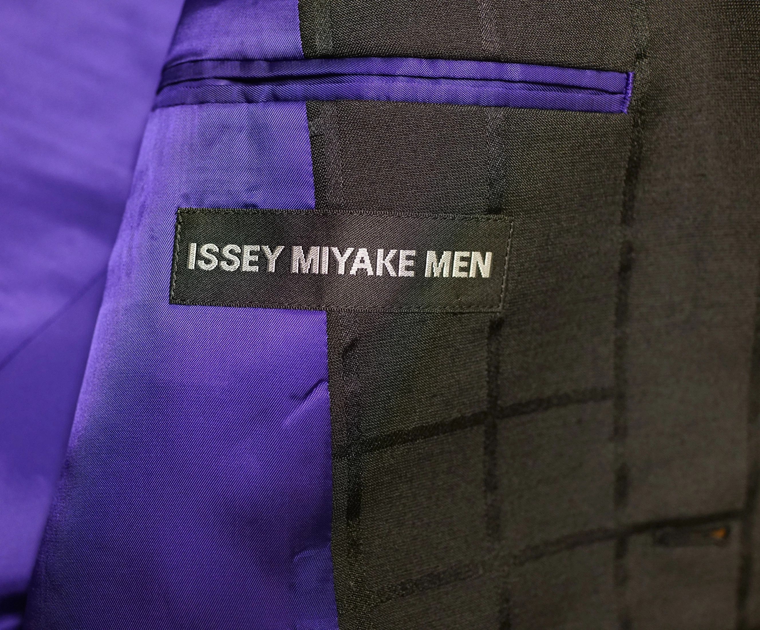 Issey Miyake Black Wool Blend Grid Blazer Size 48R - 7 Thumbnail