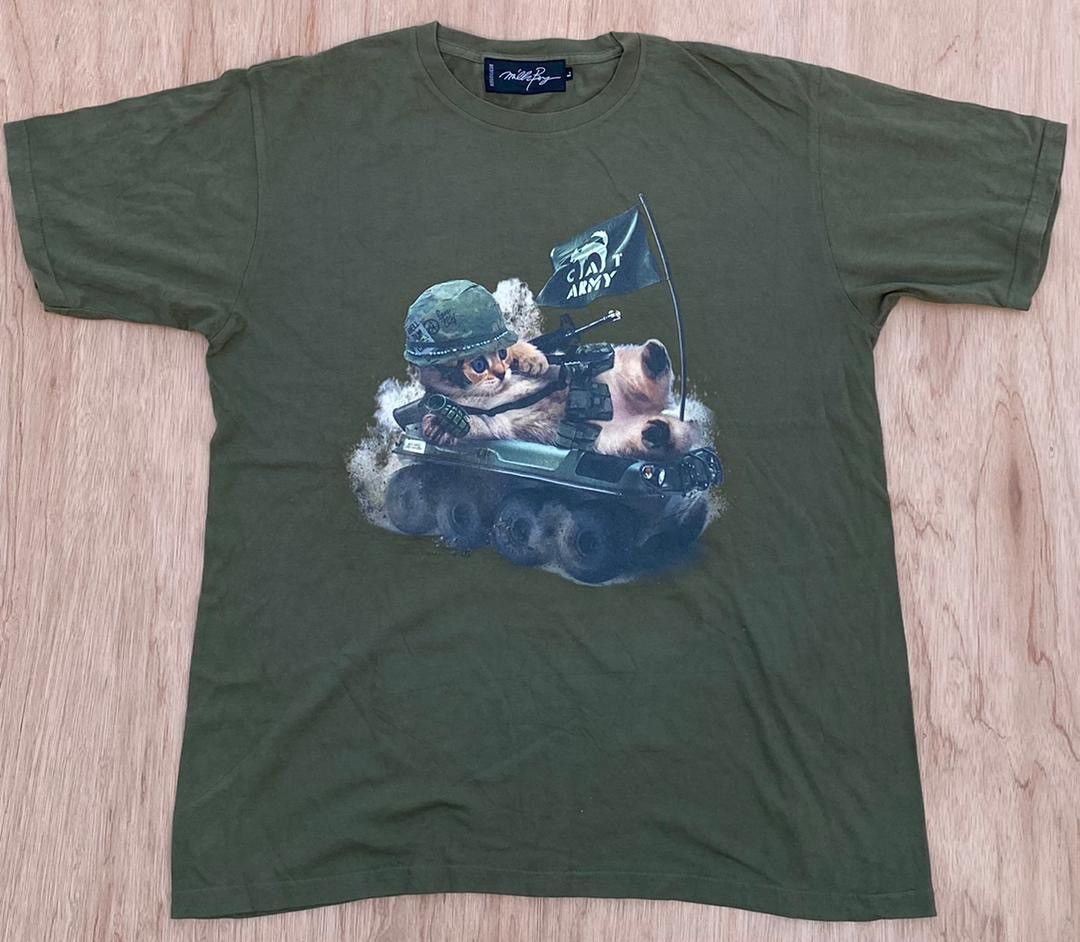 Vintage vintage tee Cat Army ( A 23 ) Size US L / EU 52-54 / 3 - 1 Thumbnail