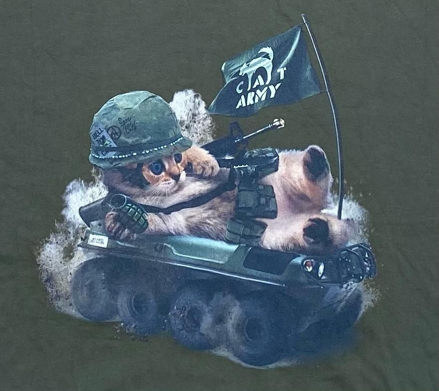 Vintage vintage tee Cat Army ( A 23 ) Size US L / EU 52-54 / 3 - 2 Thumbnail