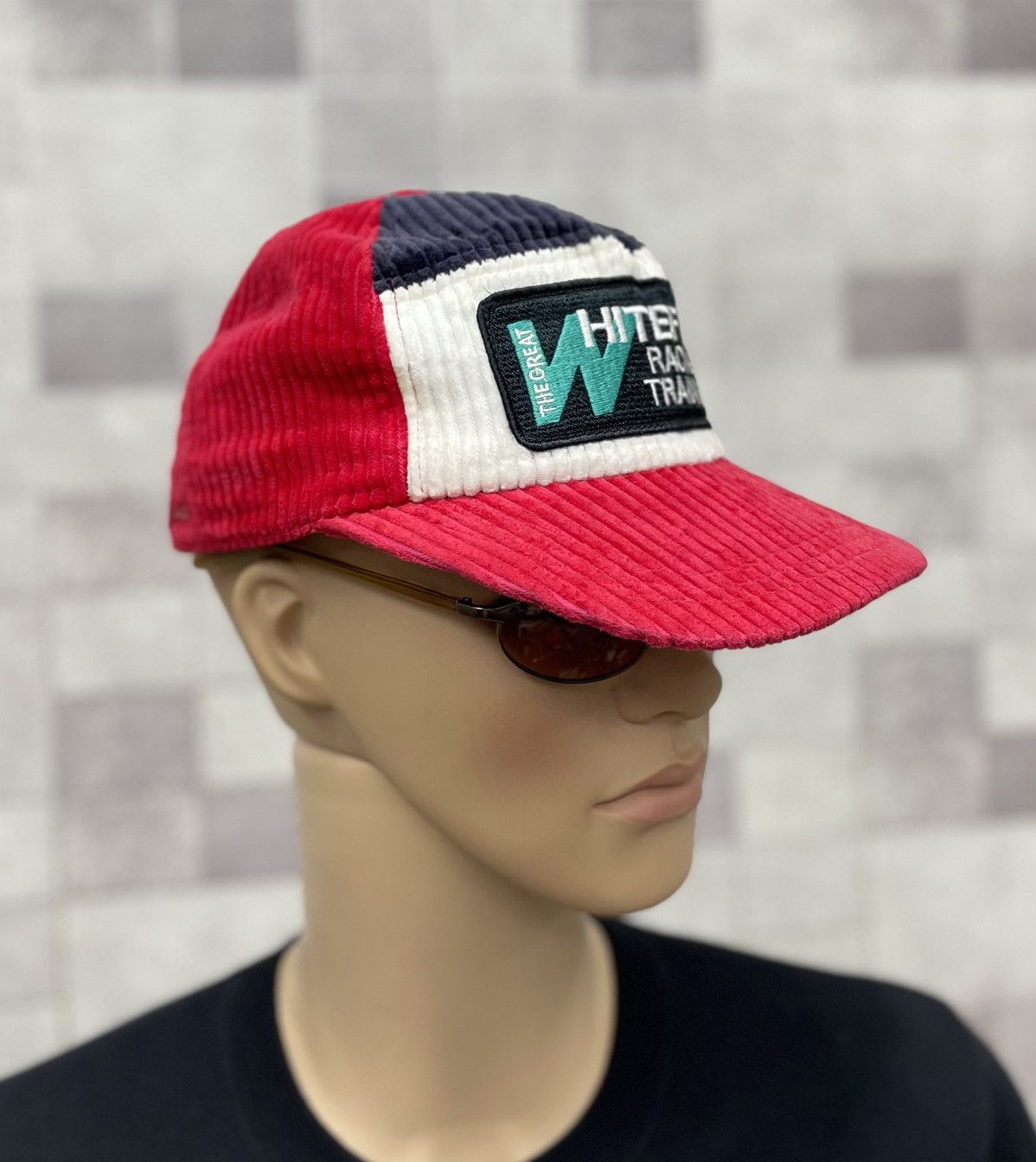 Japanese Brand 90’s WHITEFIELD RACING TRAINING Ear Flap Corduroy Hat Size ONE SIZE - 2 Thumbnail
