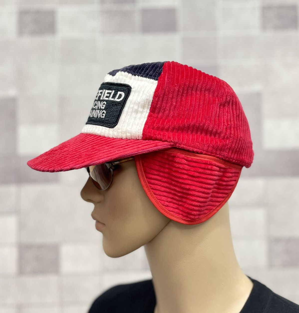 Japanese Brand 90’s WHITEFIELD RACING TRAINING Ear Flap Corduroy Hat Size ONE SIZE - 1 Thumbnail