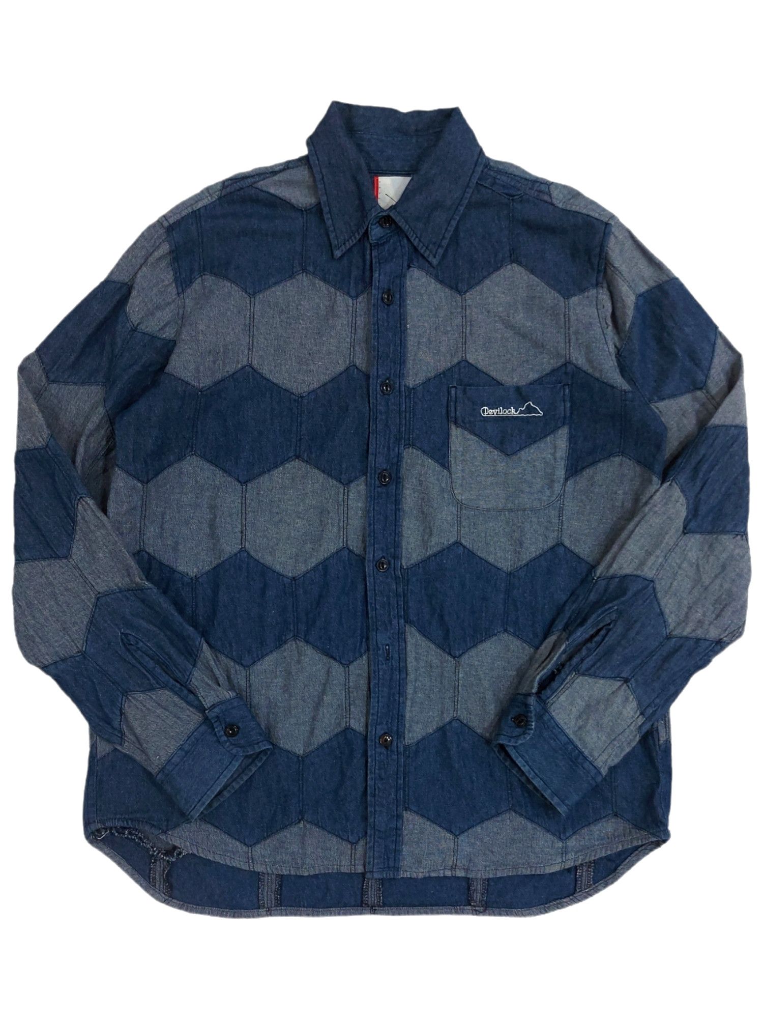 image of Devilock Avantgarde Cut & Sewn Honeycomb in Indigo, Men's (Size Large)