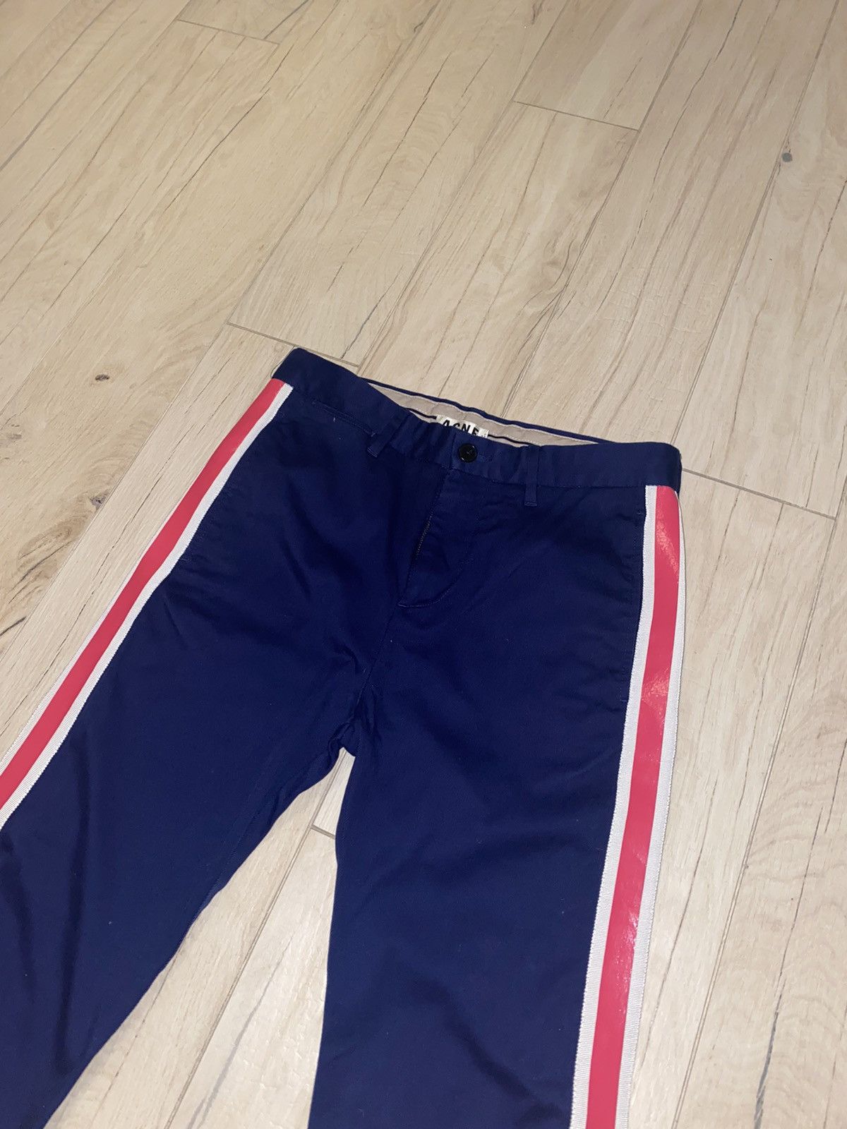Acne Studios SS13 Acne Studios Gere Stripe Lampasas Denim Pants Size US 30 / EU 46 - 6 Thumbnail