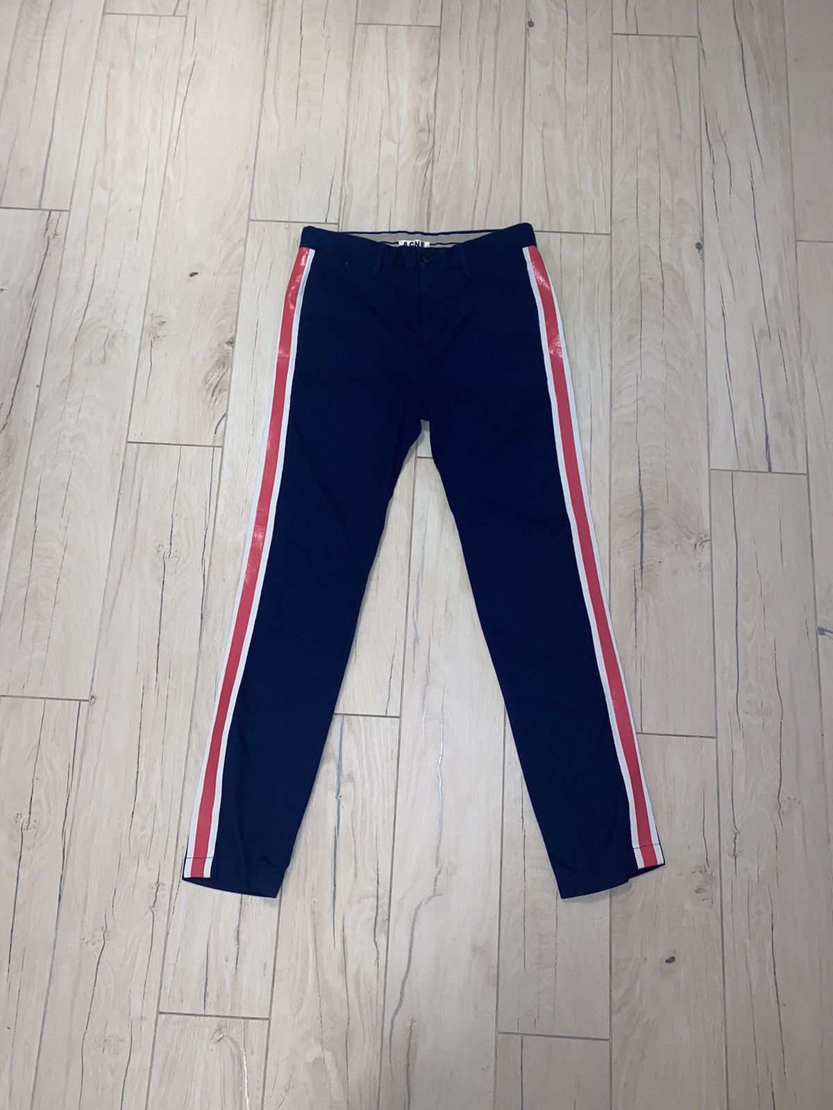 Acne Studios SS13 Acne Studios Gere Stripe Lampasas Denim Pants Size US 30 / EU 46 - 1 Thumbnail