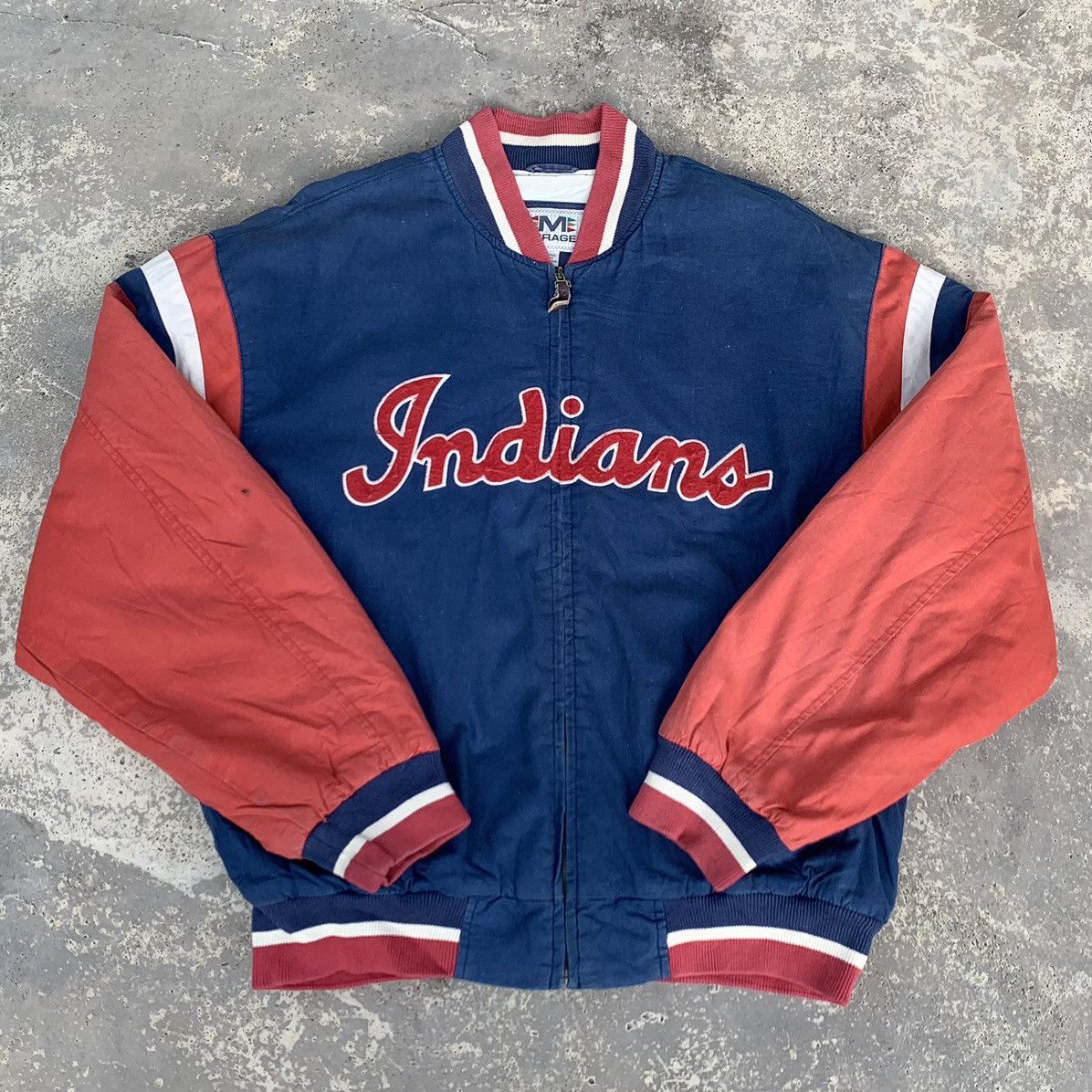 MLB VINTAGE 90s CLEVELAND INDIANS BOMBER JACKET EMBROIDERED LOGO Size US L / EU 52-54 / 3 - 2 Thumbnail
