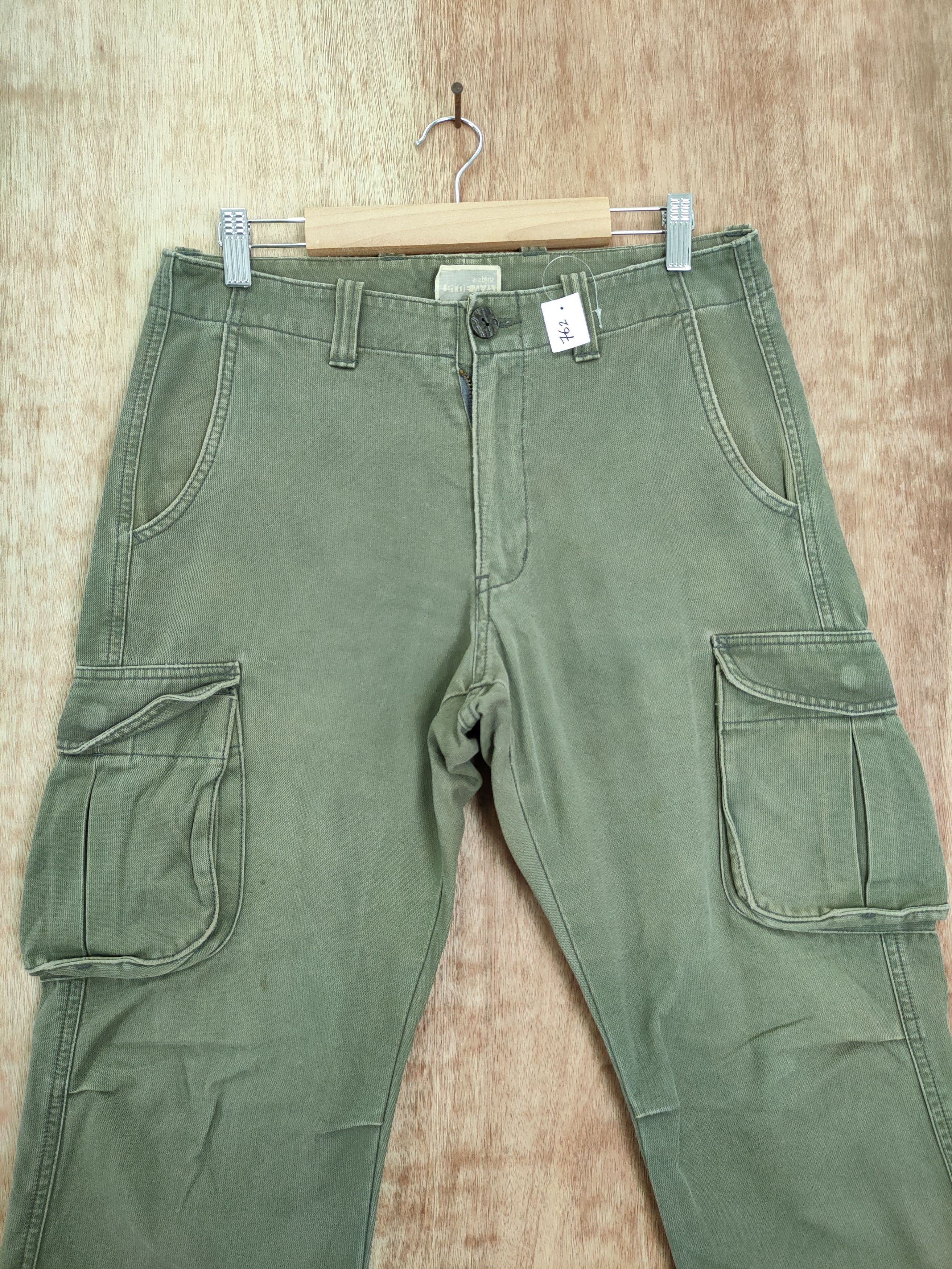 Japanese Brand Surplus BlueWay japan heavy green cargo pants #762DLL Size US 31 - 3 Thumbnail