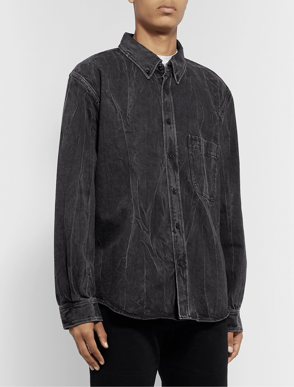 Balenciaga Balenciaga Button Down Logo Denim Shirt Size US L / EU 52-54 / 3 - 2 Thumbnail