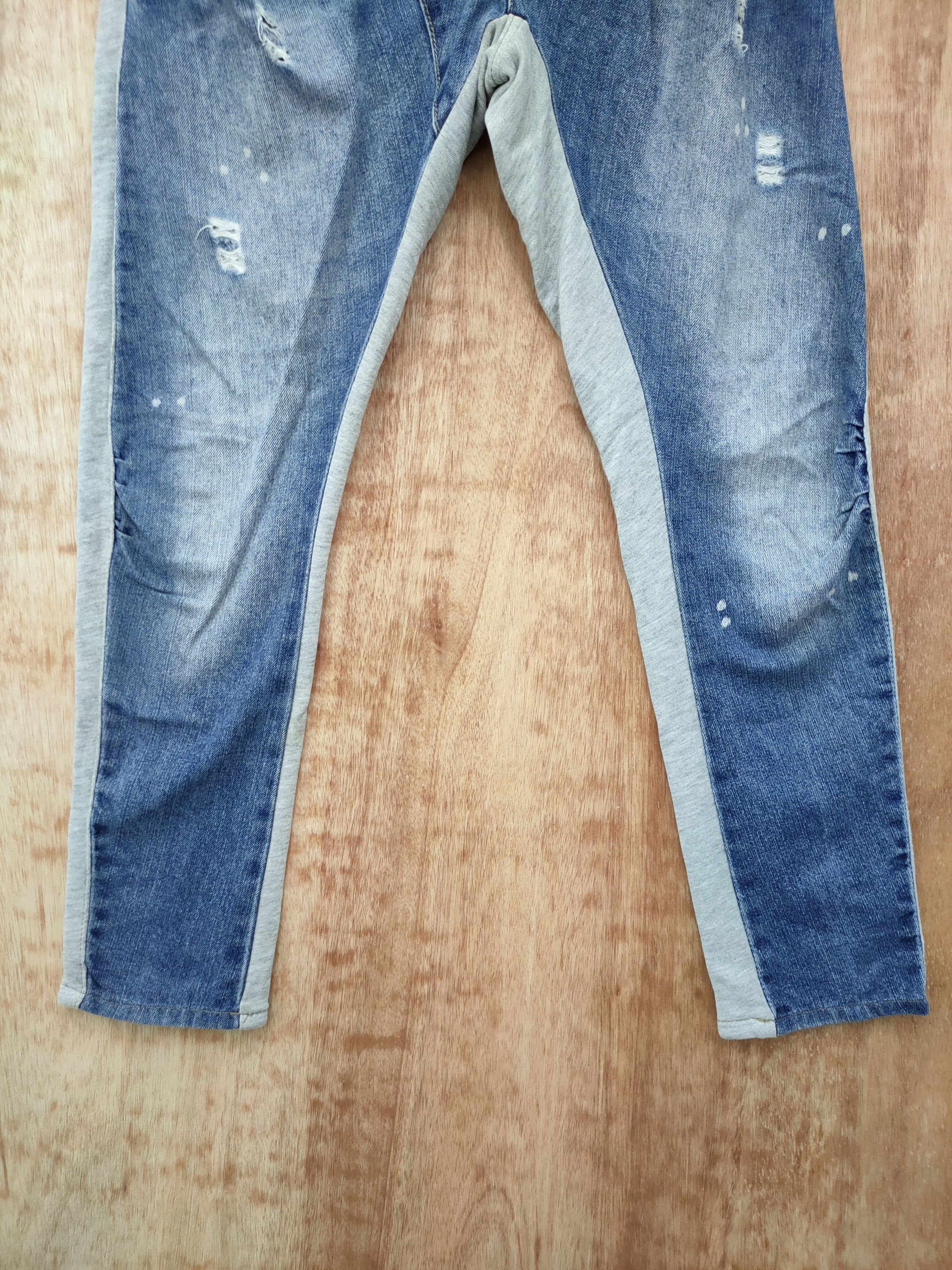 Japanese Brand DL Japan Custom patchwork denim jogger pants #46-004 Size 28" / US 6 / IT 42 - 2 Thumbnail