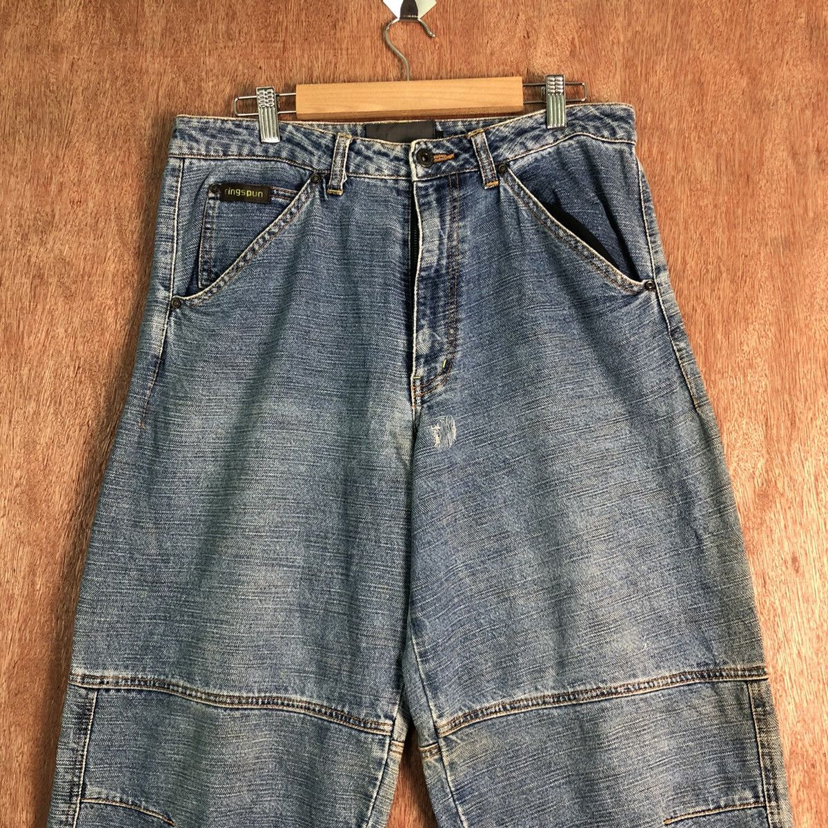 Ringspun DLL Ringspun Blue double knee Denim Jeans Pants #c136 Size US 31 - 2 Thumbnail