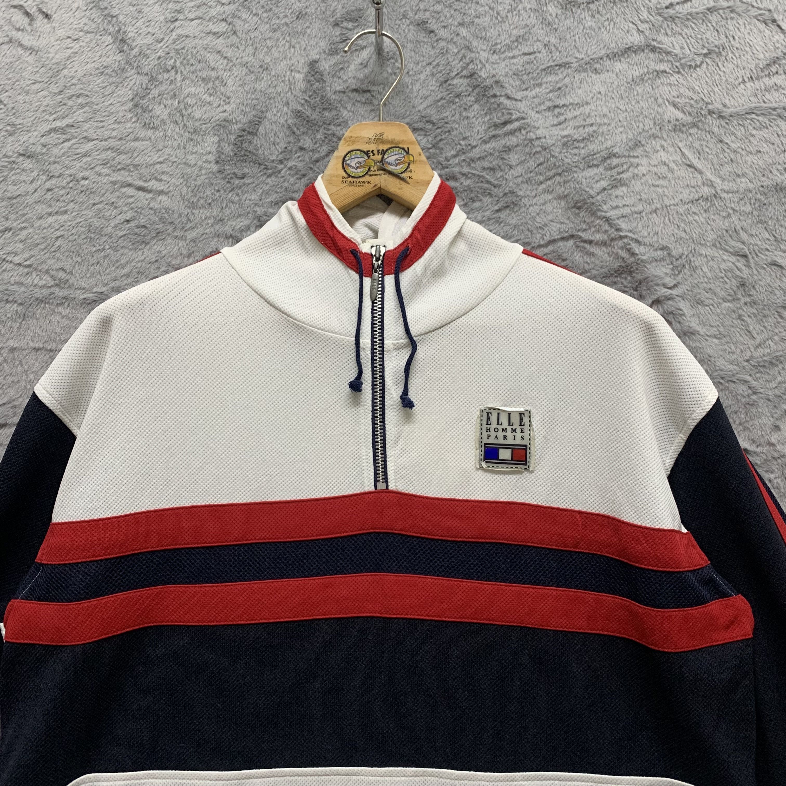 Japanese Brand ELLE HOMME PARIS Colorblock Anorak Hoodies #4322-150 Size US L / EU 52-54 / 3 - 2 Thumbnail
