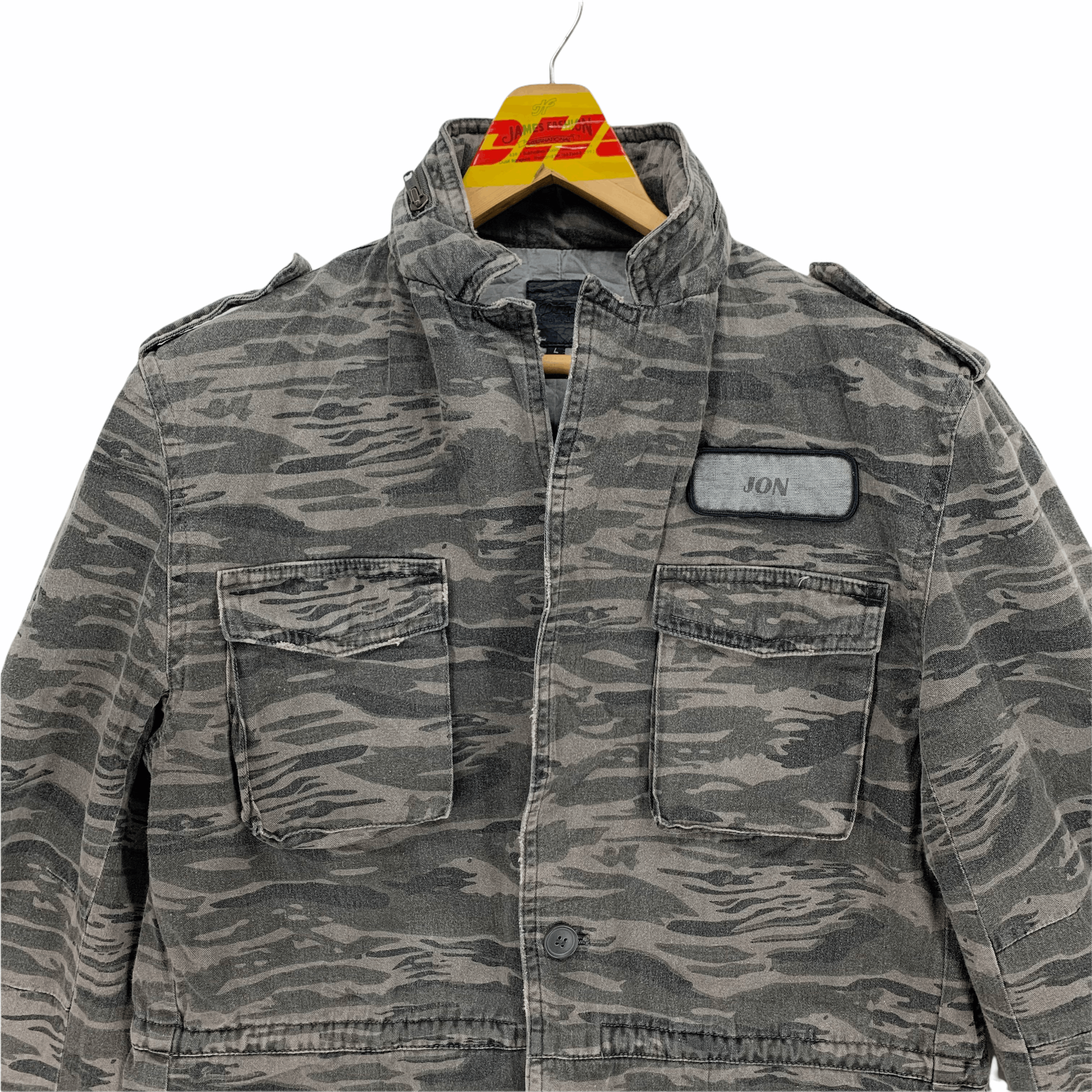 Japanese Brand Power To The People Camo Army Style Chore Jacket #3284-117 Size US L / EU 52-54 / 3 - 2 Thumbnail