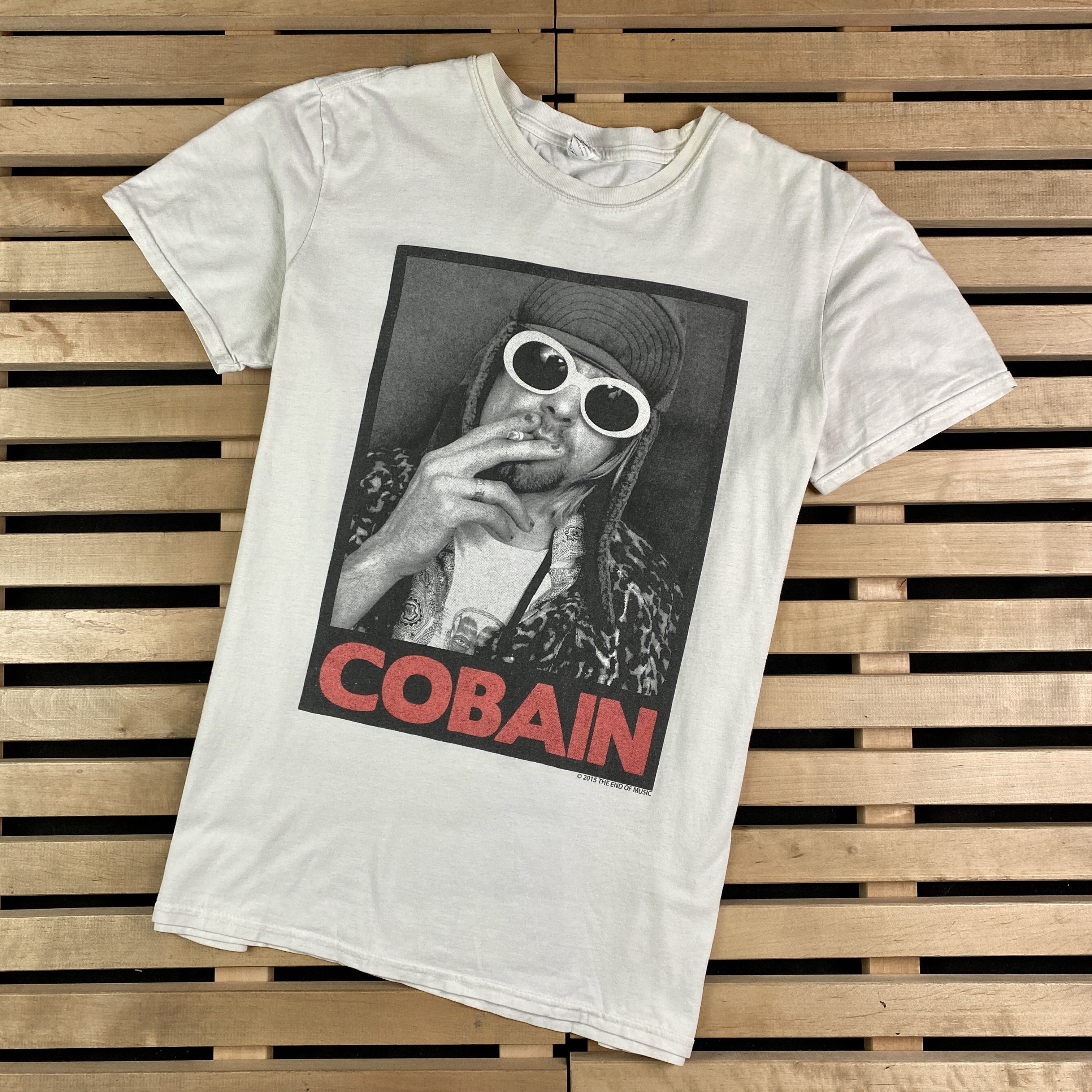 Band Tees × Nirvana × Vintage Men’s T-Shirt Court Cobain Vintage 2015 End Of Music Size L Size US L / EU 52-54 / 3 - 1 Thumbnail