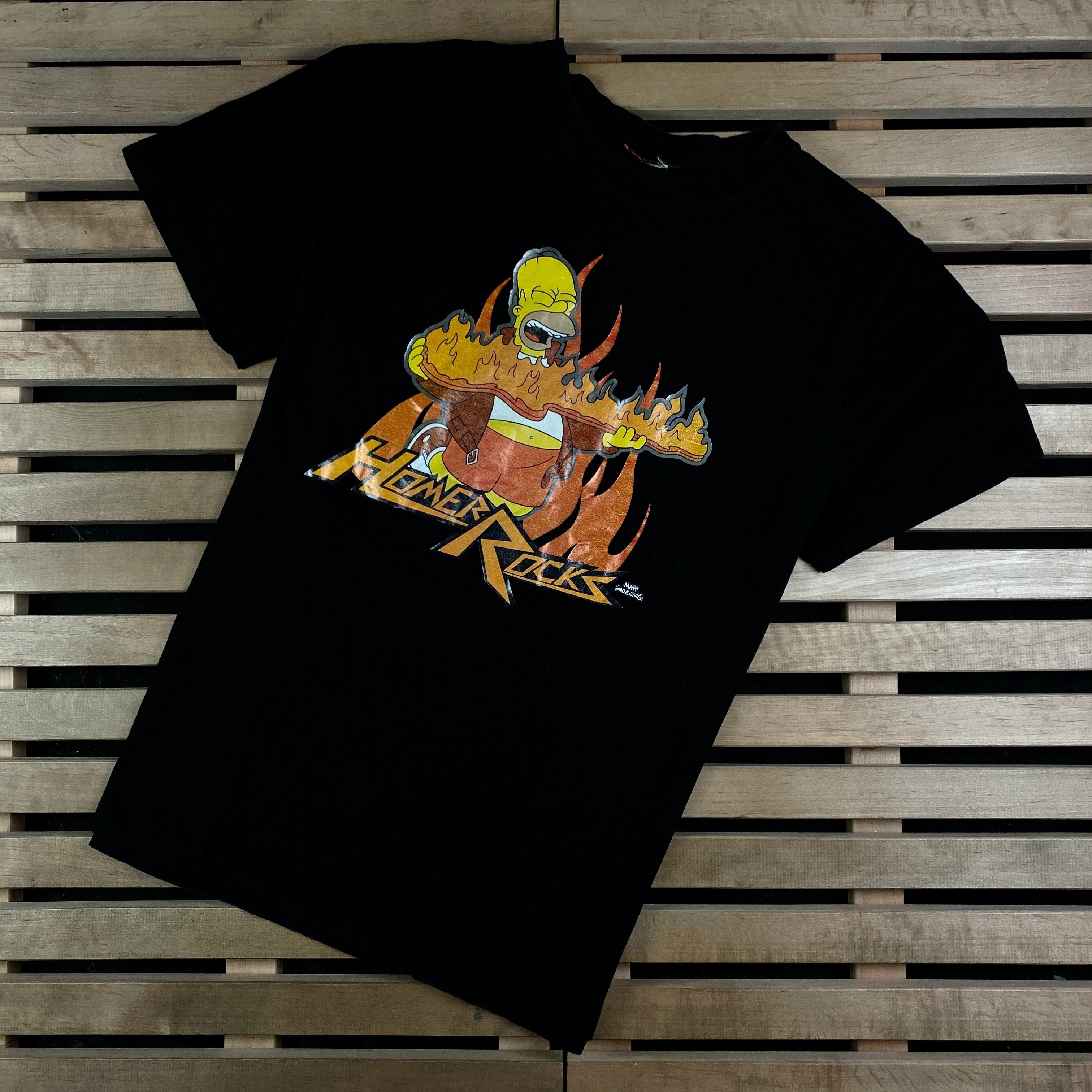 The Simpsons × Vintage Mens Vintage T Shirt Simpsons Homer Rocks Size L Size US L / EU 52-54 / 3 - 1 Thumbnail