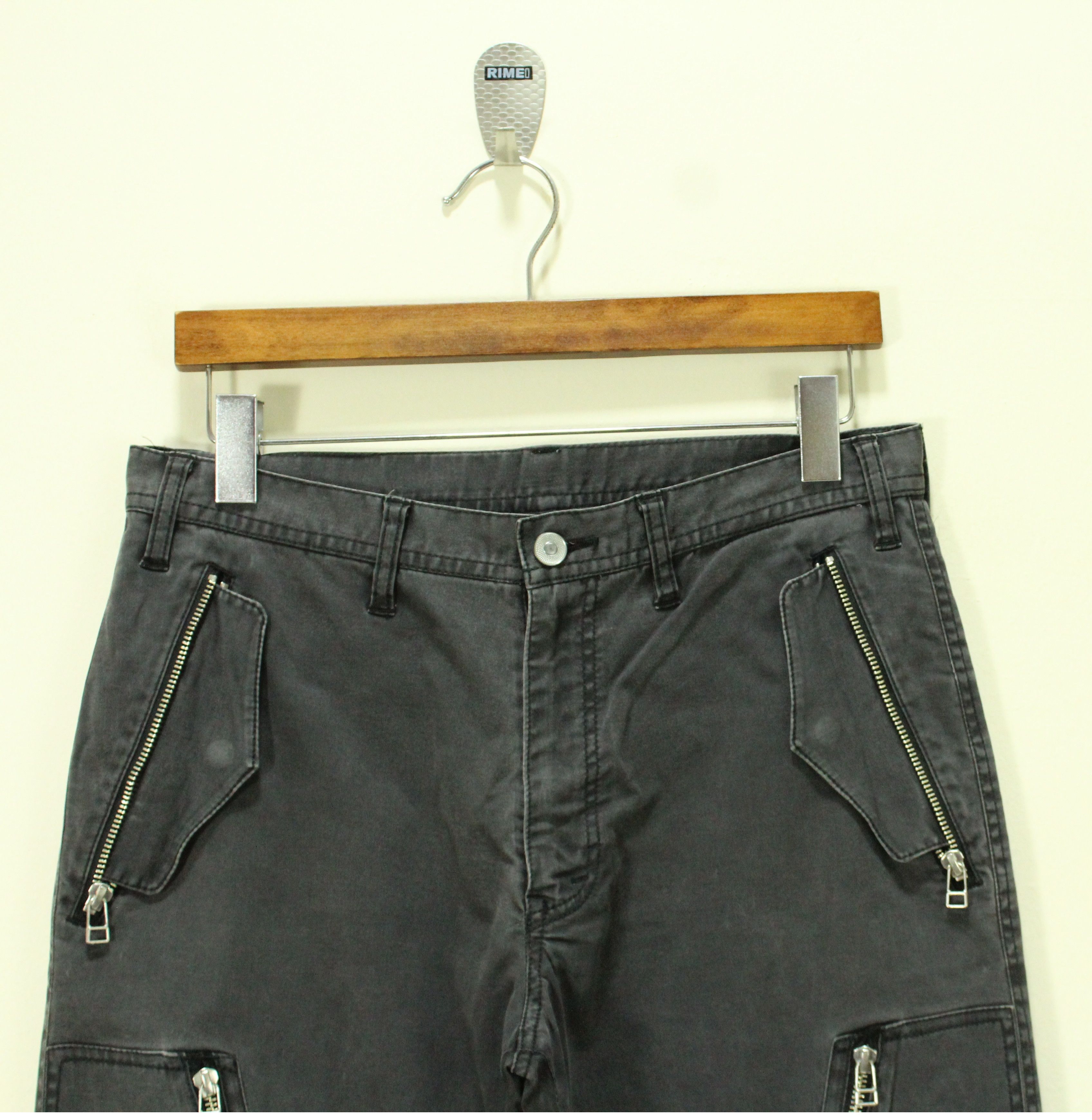 Japanese Brand GGPX Pants Multi Zipper Cargo Stretchy Faded Grunge Raver Size US 30 / EU 46 - 5 Thumbnail