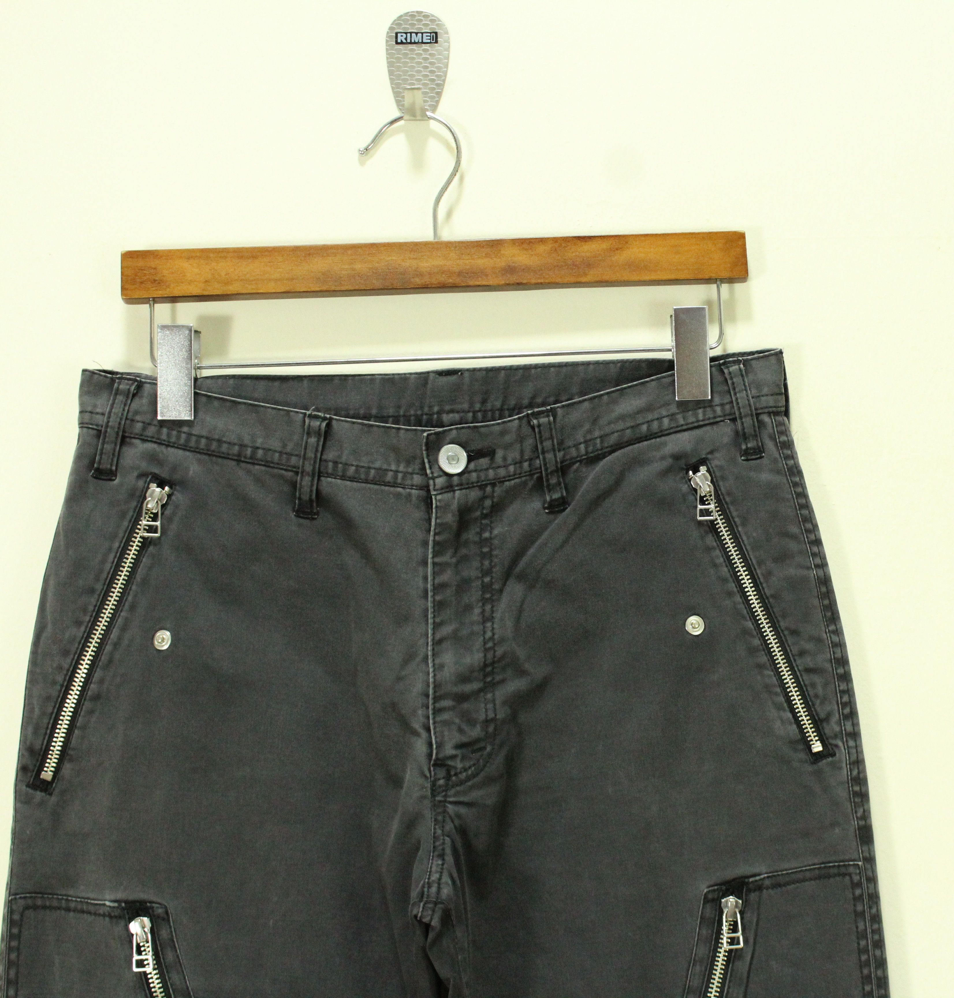 Japanese Brand GGPX Pants Multi Zipper Cargo Stretchy Faded Grunge Raver Size US 30 / EU 46 - 4 Thumbnail