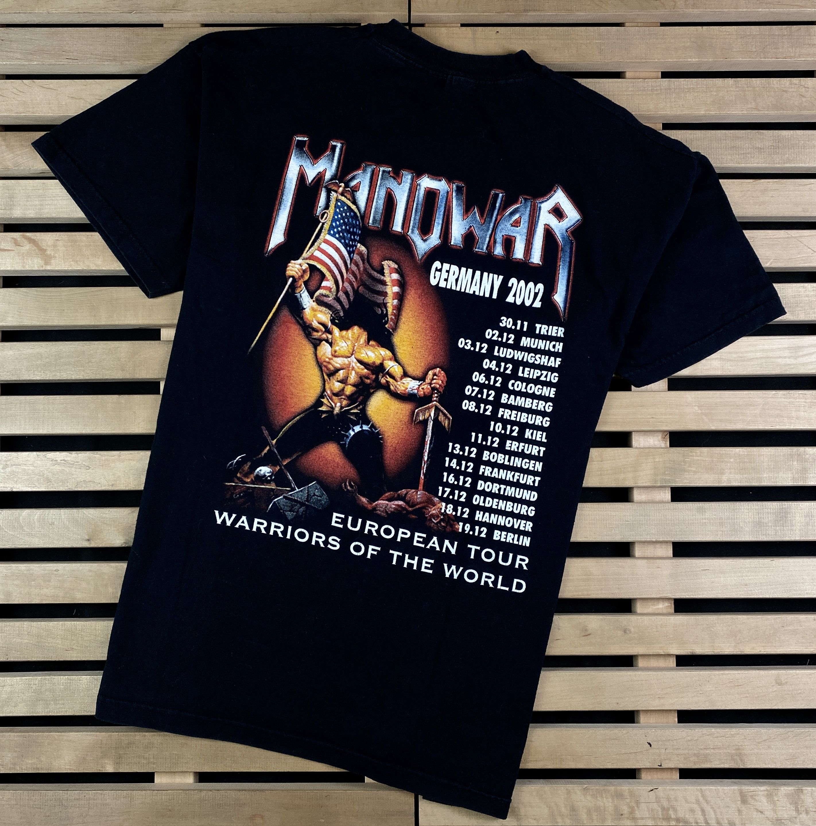 Band Tees × Vintage Mens Vintage T Shirt Manowar 2002 Back Big Print Size XL Size US XL / EU 56 / 4 - 5 Thumbnail