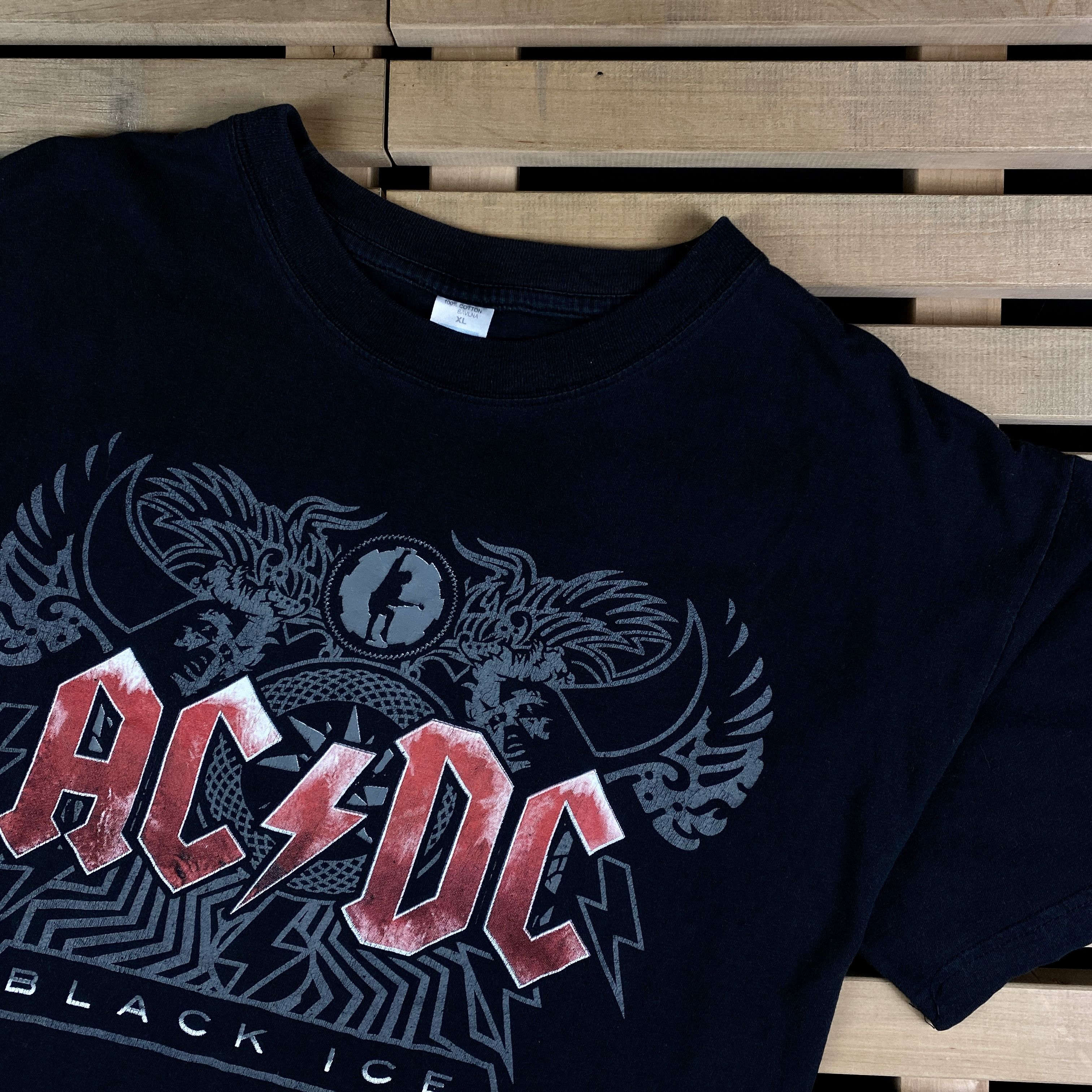 AC/DC × Band Tees Mens Vintage T Shirt ACDC AC/DC Black Ice Size XL Size US XL / EU 56 / 4 - 2 Thumbnail