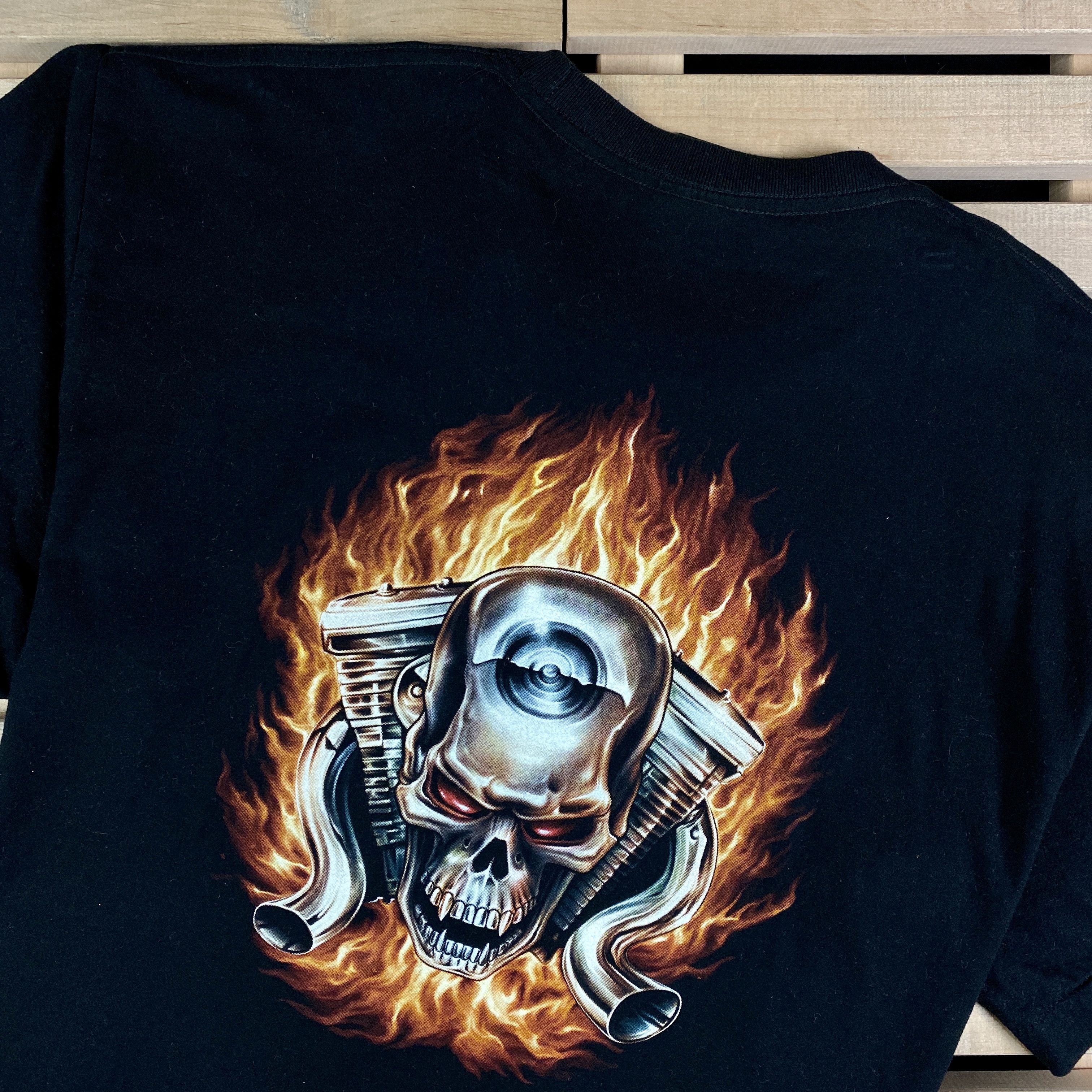 Harley Davidson × Vintage Mens Vintage T Shirt Skulls Harley Davidson Wild Size XL Size US XL / EU 56 / 4 - 7 Thumbnail