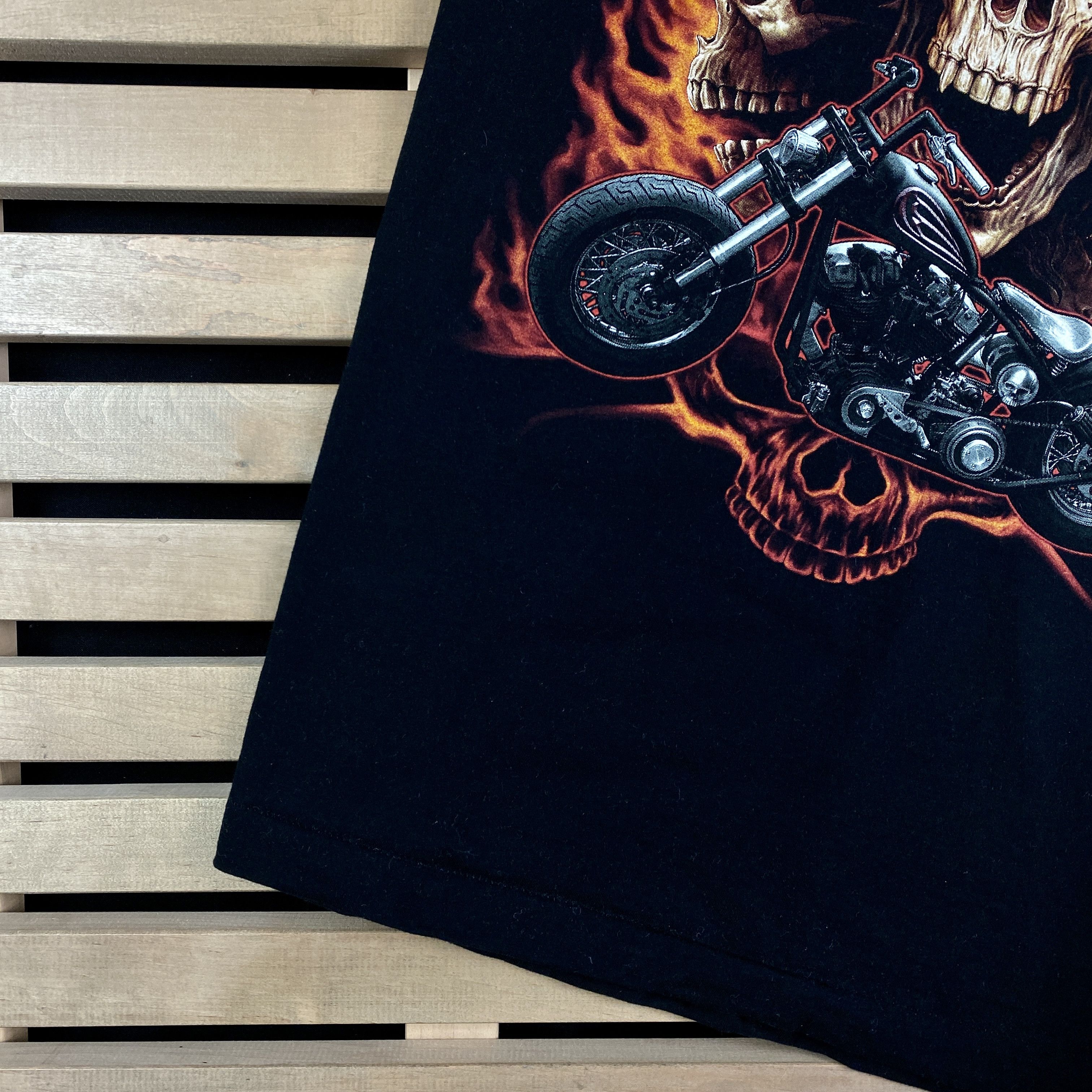 Harley Davidson × Vintage Mens Vintage T Shirt Skulls Harley Davidson Wild Size XL Size US XL / EU 56 / 4 - 3 Thumbnail
