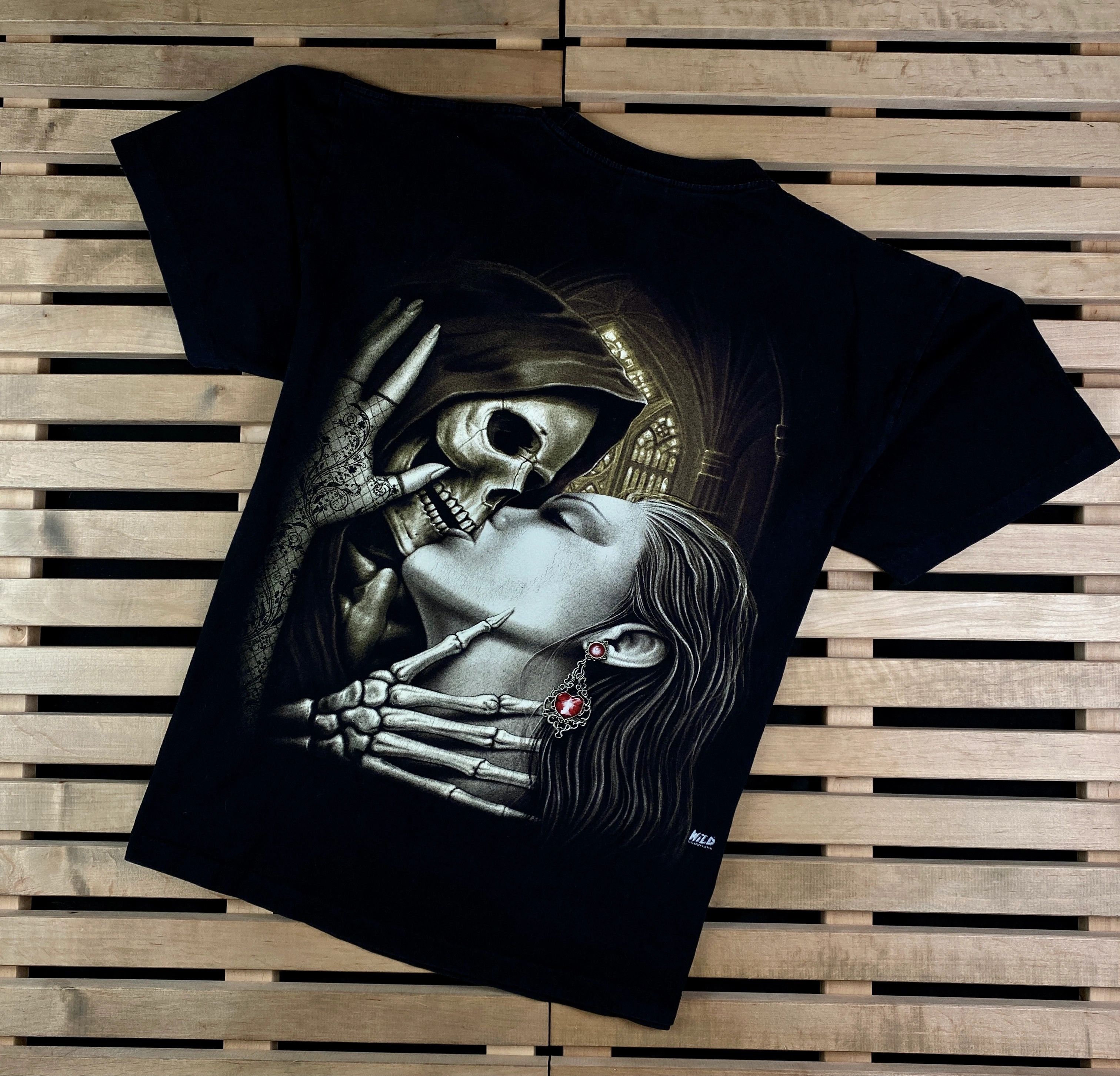Band Tees × Vintage Mens Vintage T Shirt Wild Skulls Kiss Size XL Size US XL / EU 56 / 4 - 7 Thumbnail