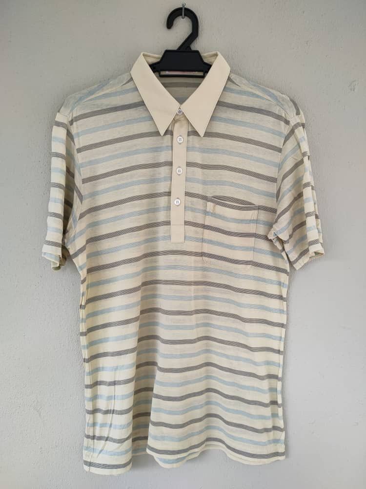 Designer Vintage YSL Stripes Polo T Size US M / EU 48-50 / 2 - 1 Thumbnail