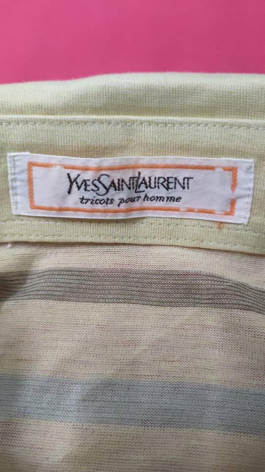 Designer Vintage YSL Stripes Polo T Size US M / EU 48-50 / 2 - 6 Thumbnail